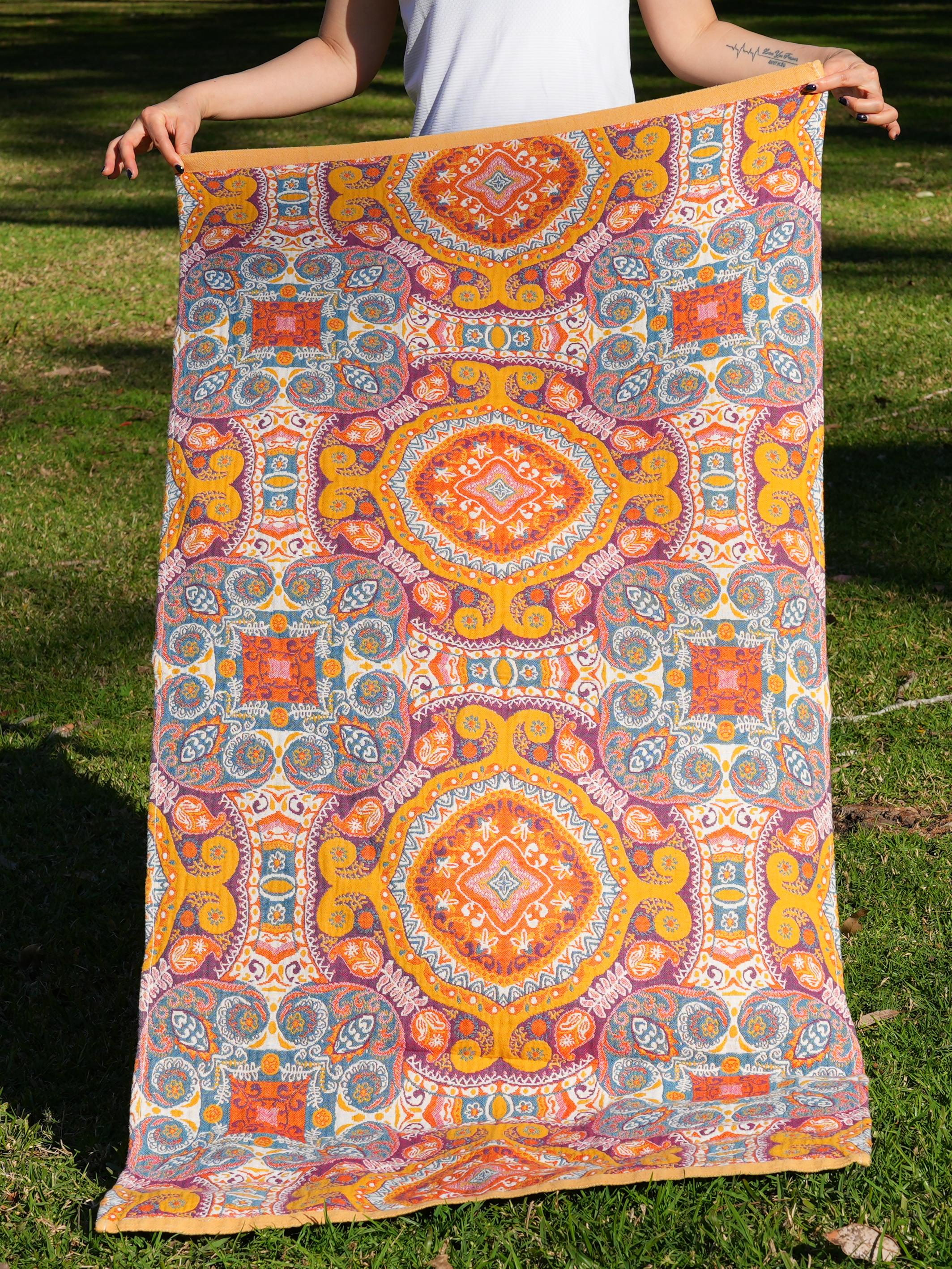 Travel Yoga Blanket | Paisley