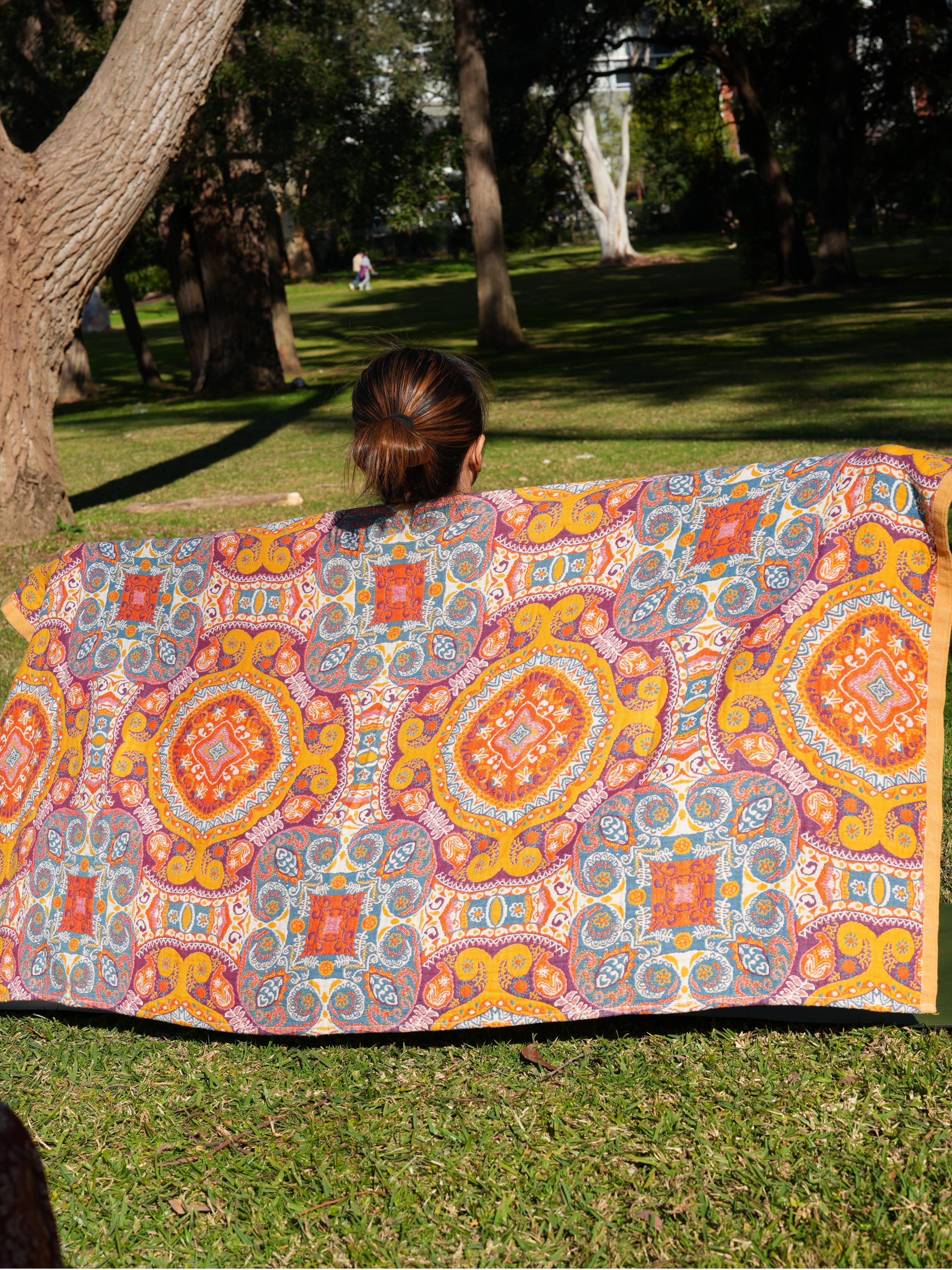 Travel Yoga Blanket | Paisley