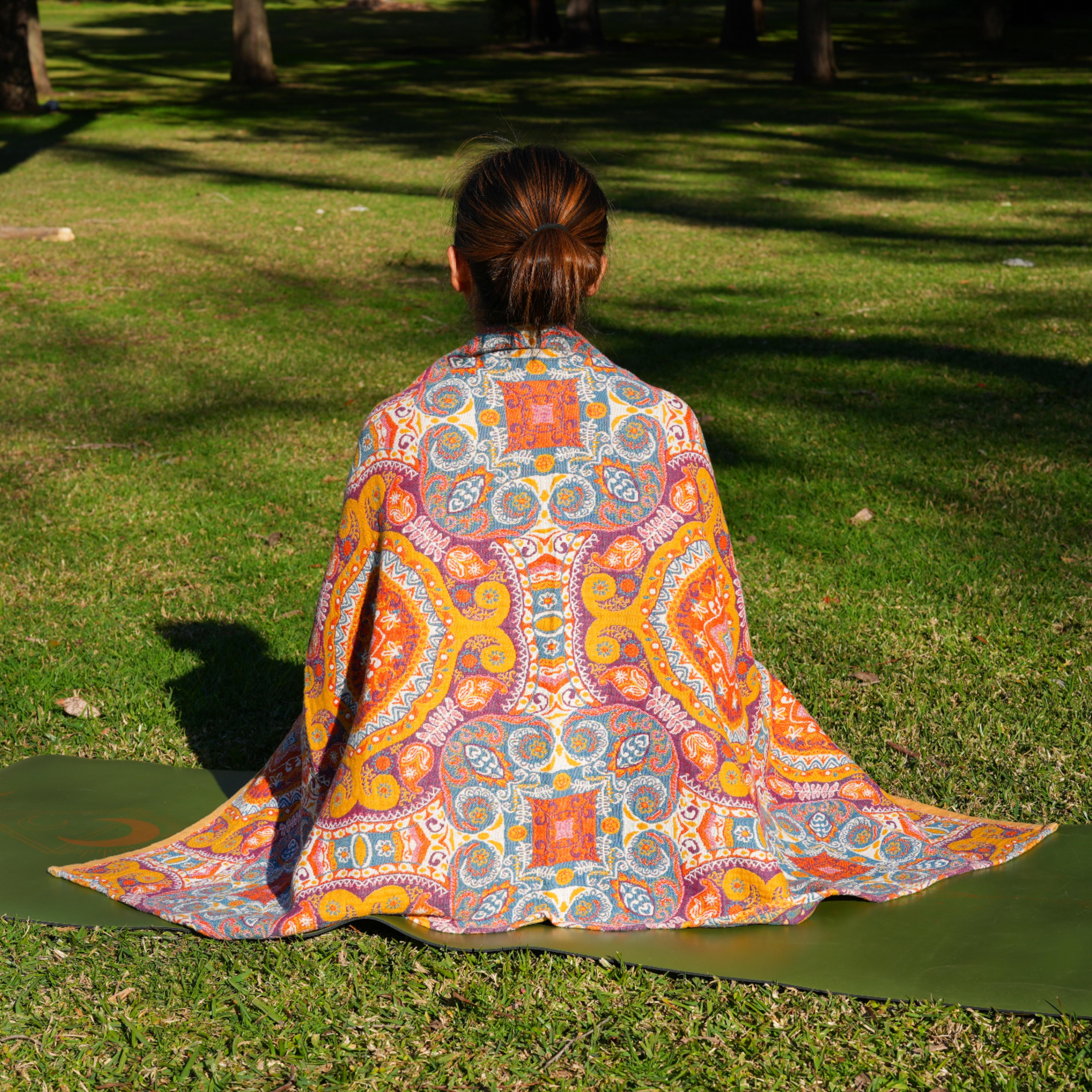 Travel Yoga Blanket | Paisley