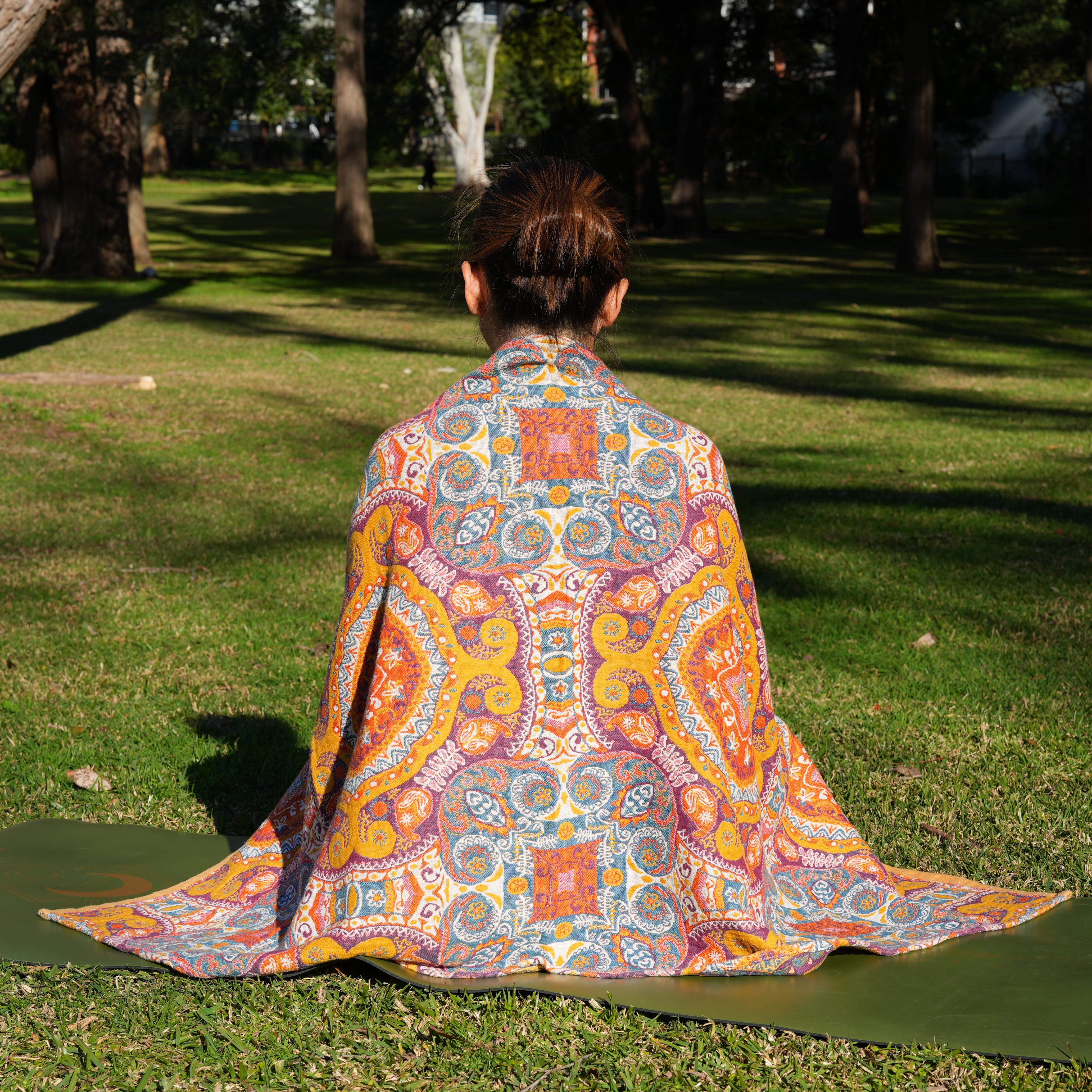 Travel Yoga Blanket | Paisley