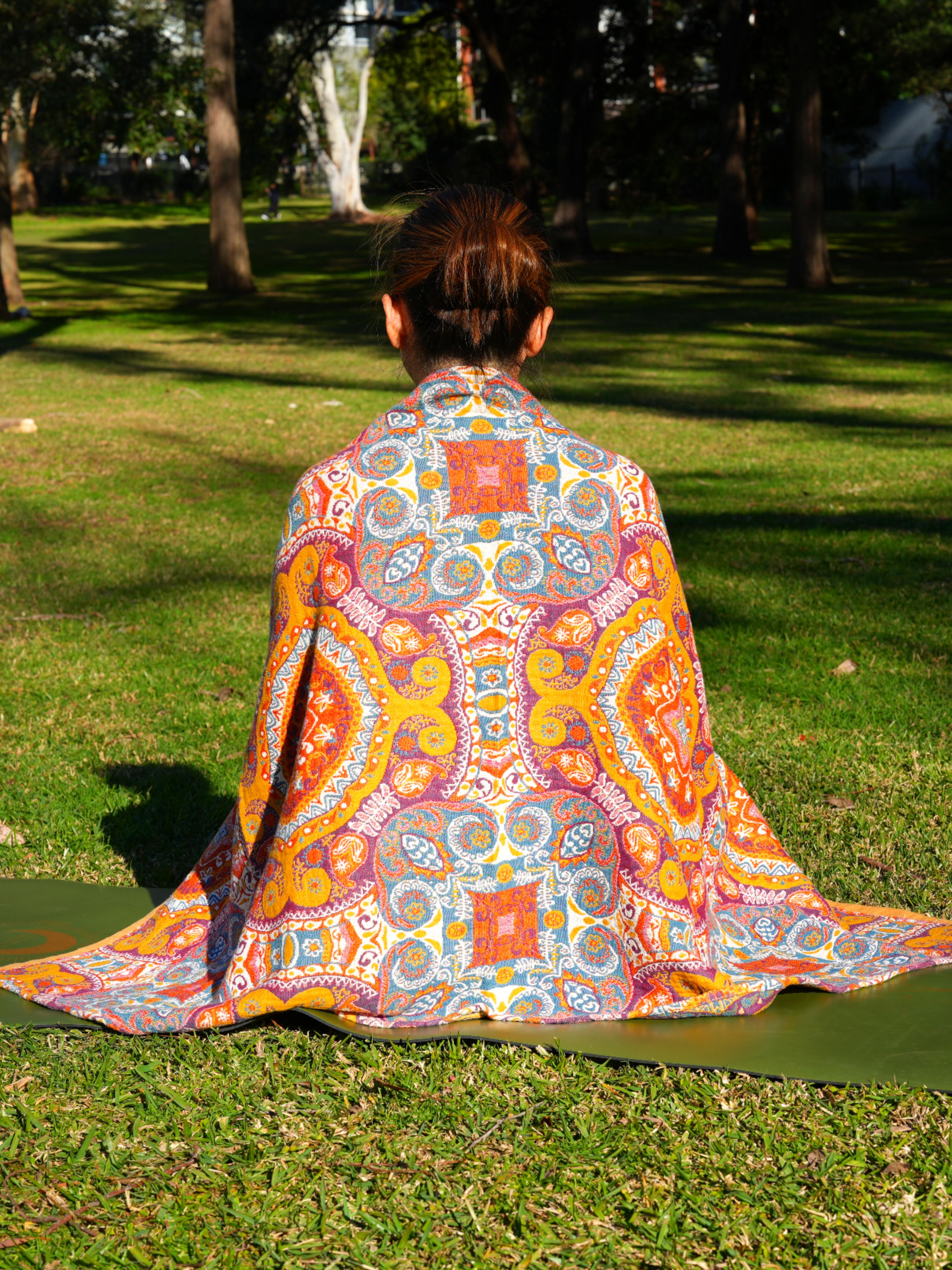 Travel Yoga Blanket | Paisley