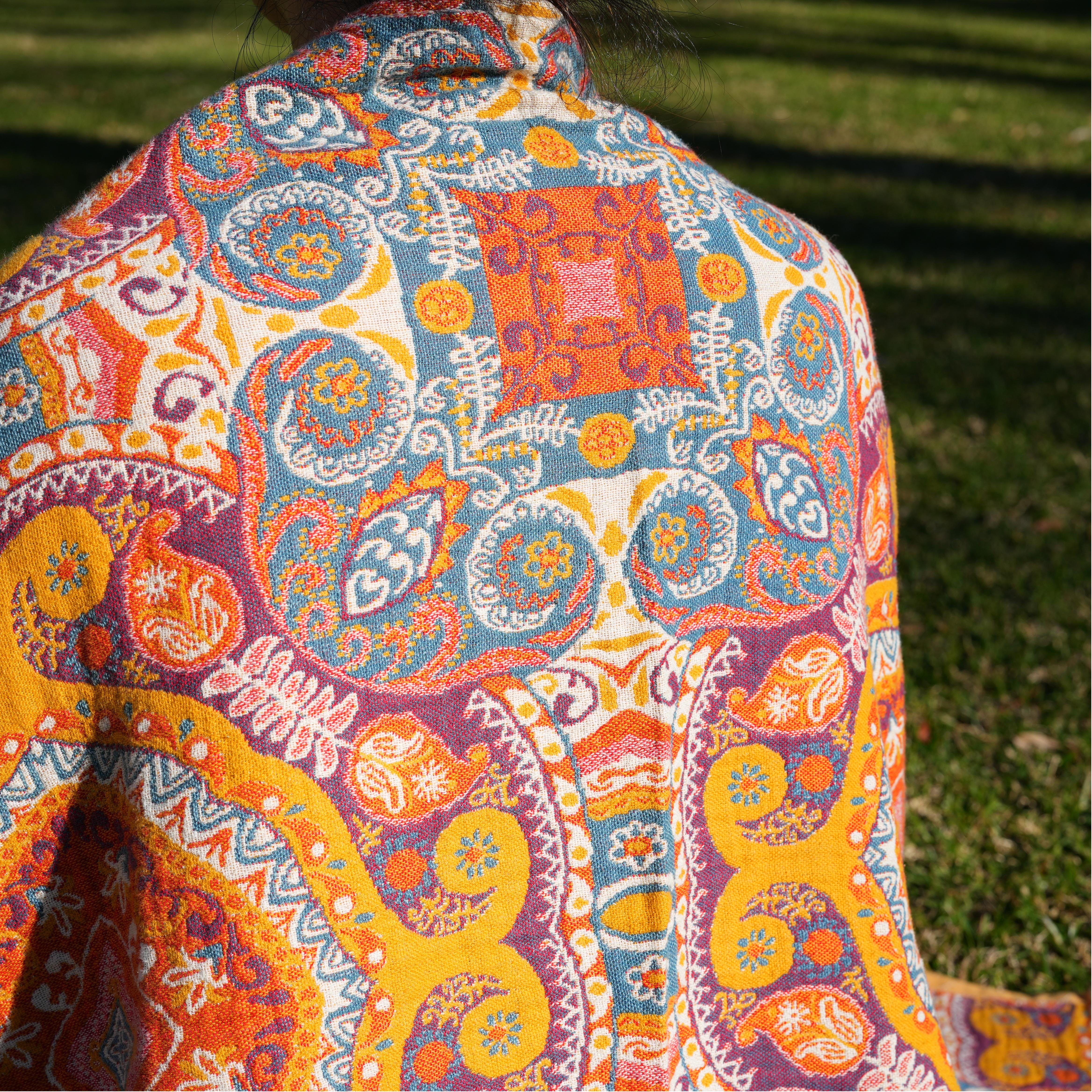 Travel Yoga Blanket | Paisley