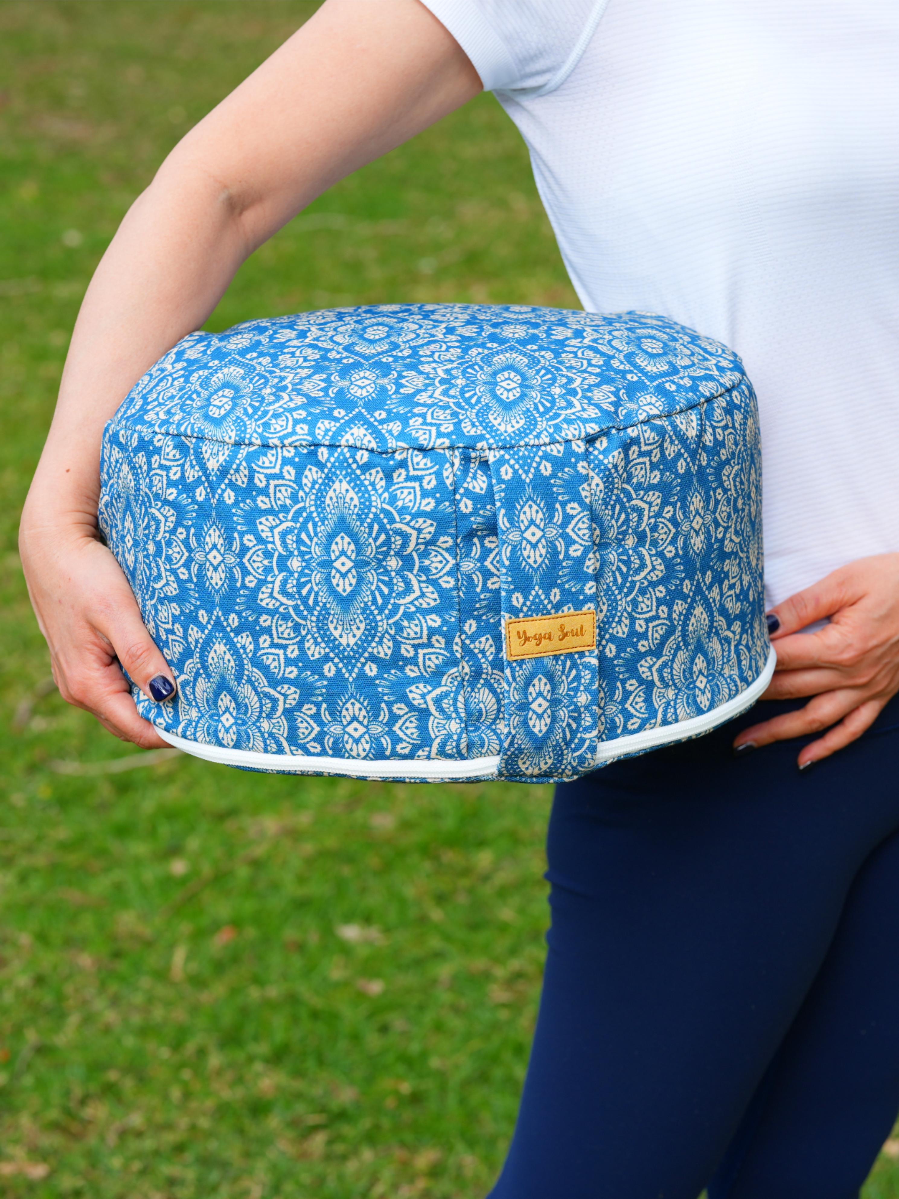 RONDO Meditation Cushion | Mandala | Indigo Blue