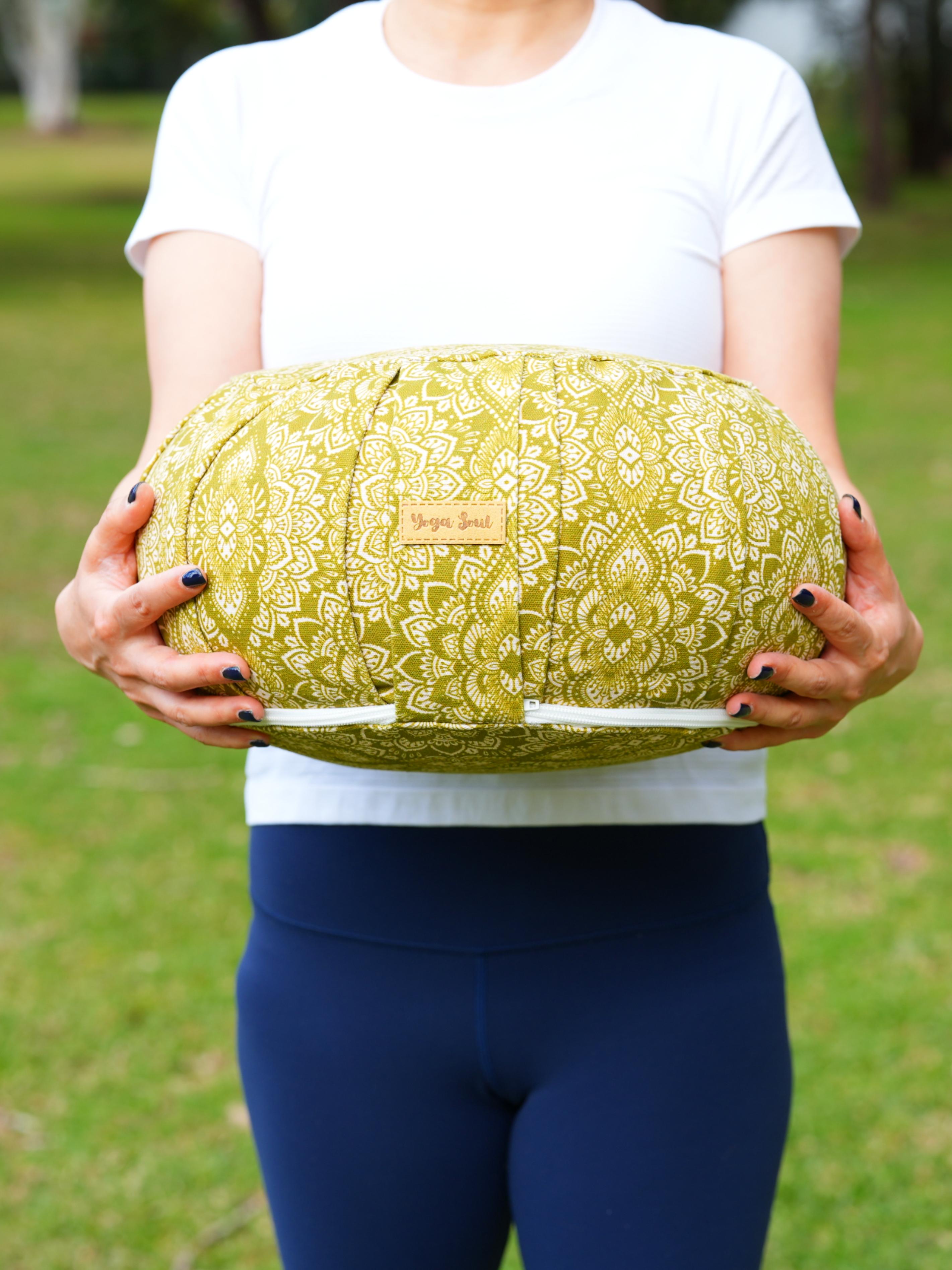 ZAFU Meditation Cushion | Mandala | Olive Green