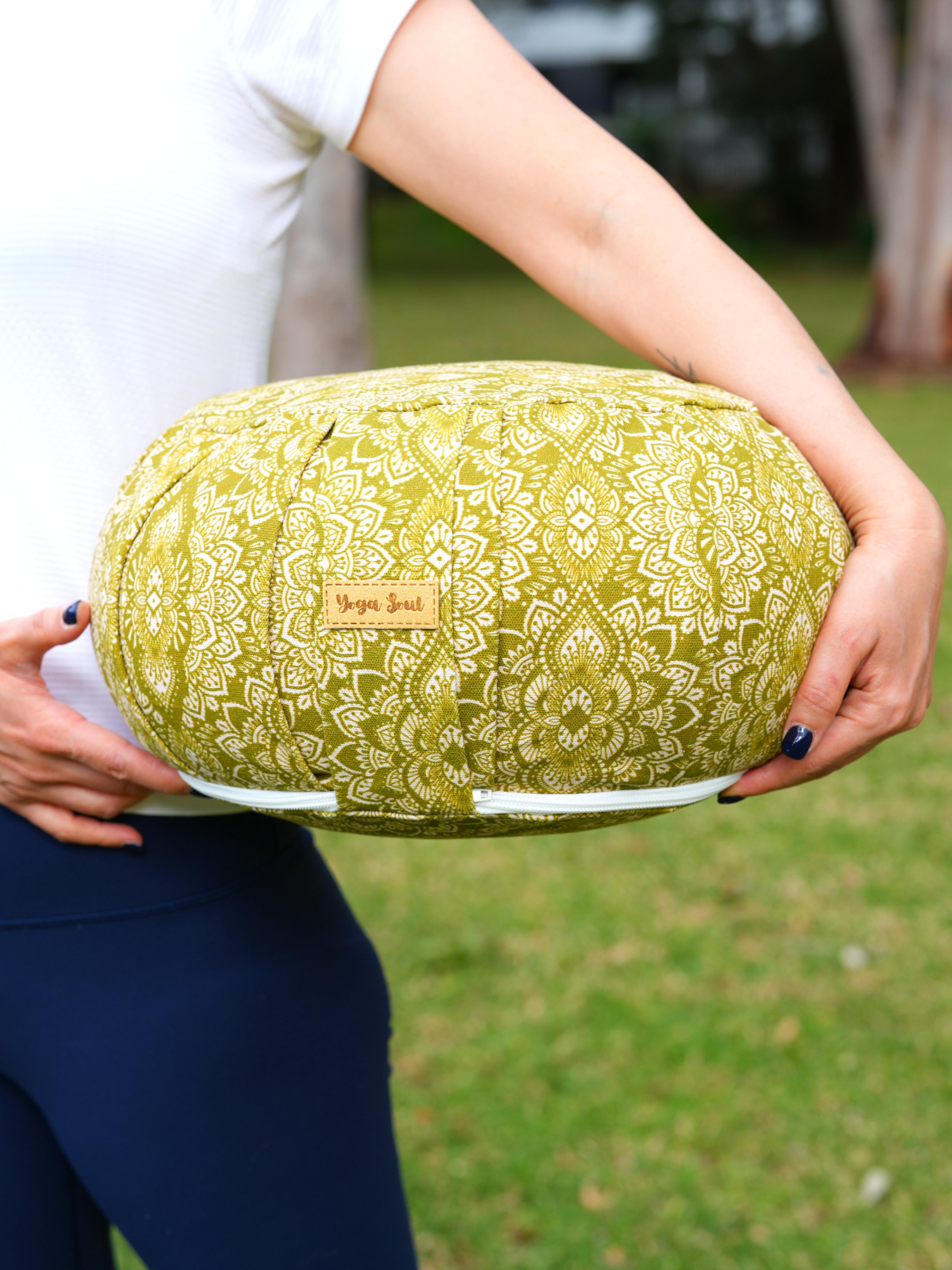 ZAFU Meditation Cushion | Mandala | Olive Green