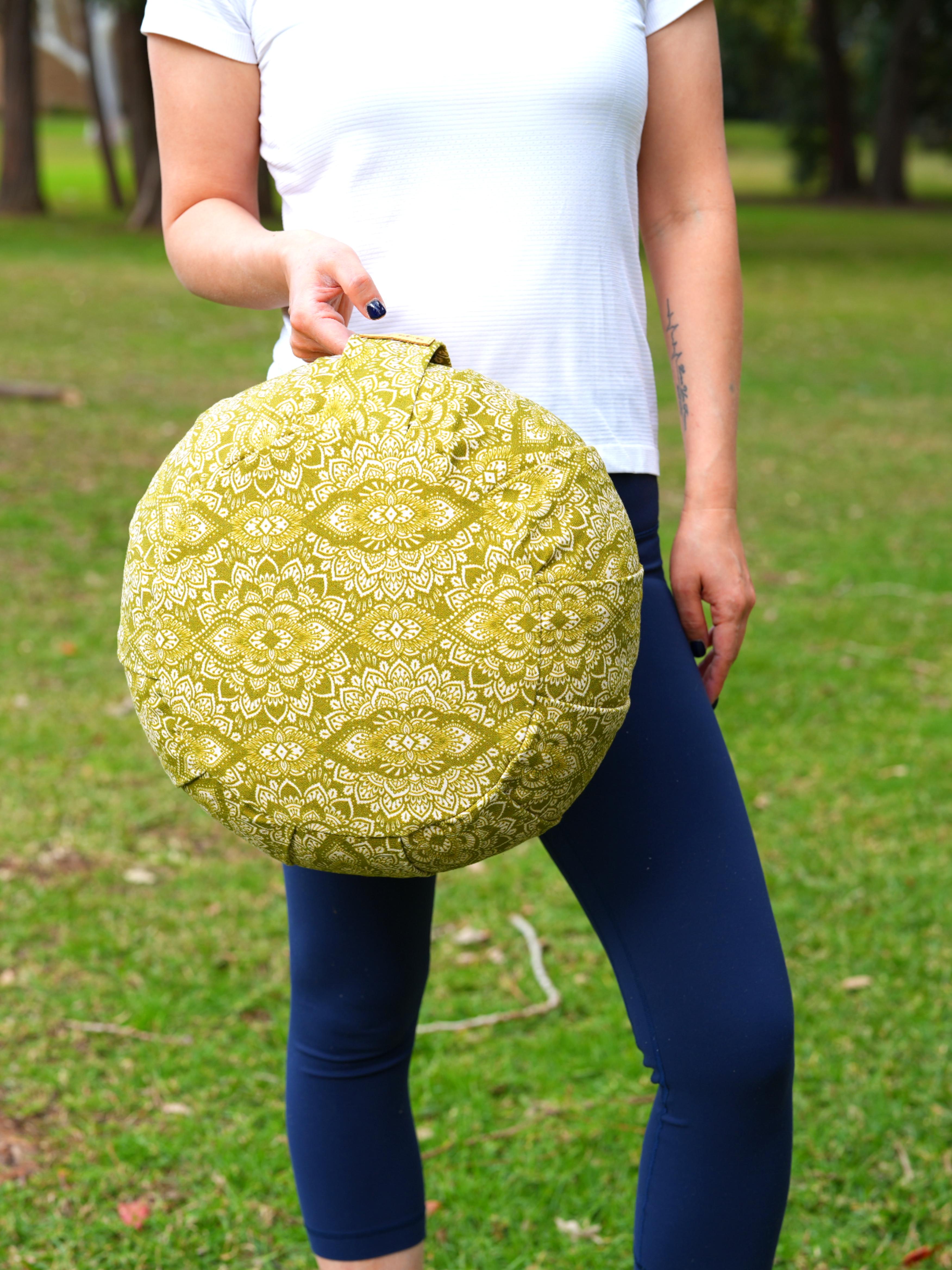 ZAFU Meditation Cushion | Mandala | Olive Green