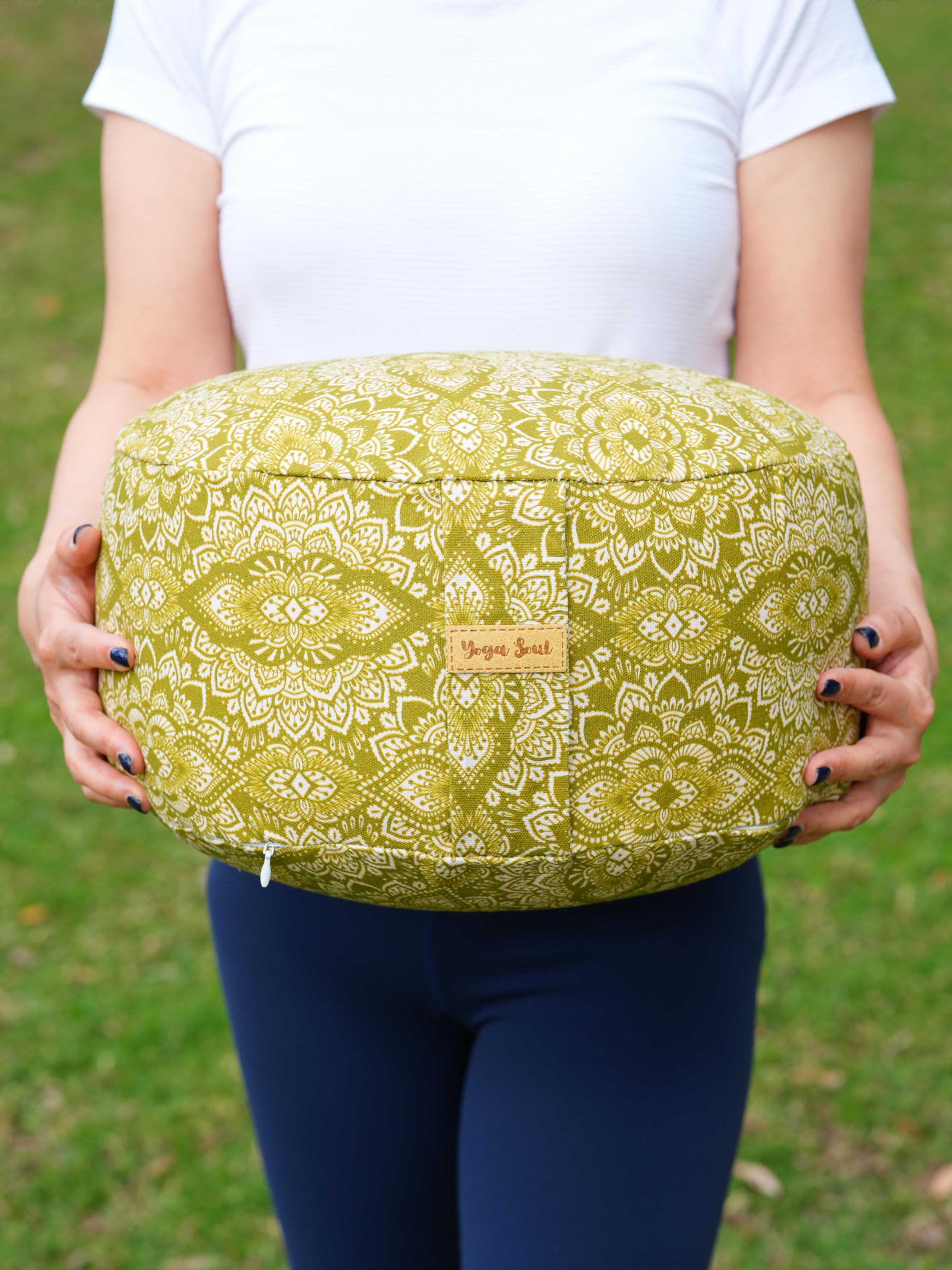 RONDO Meditation Cushion | Mandala | Olive Green