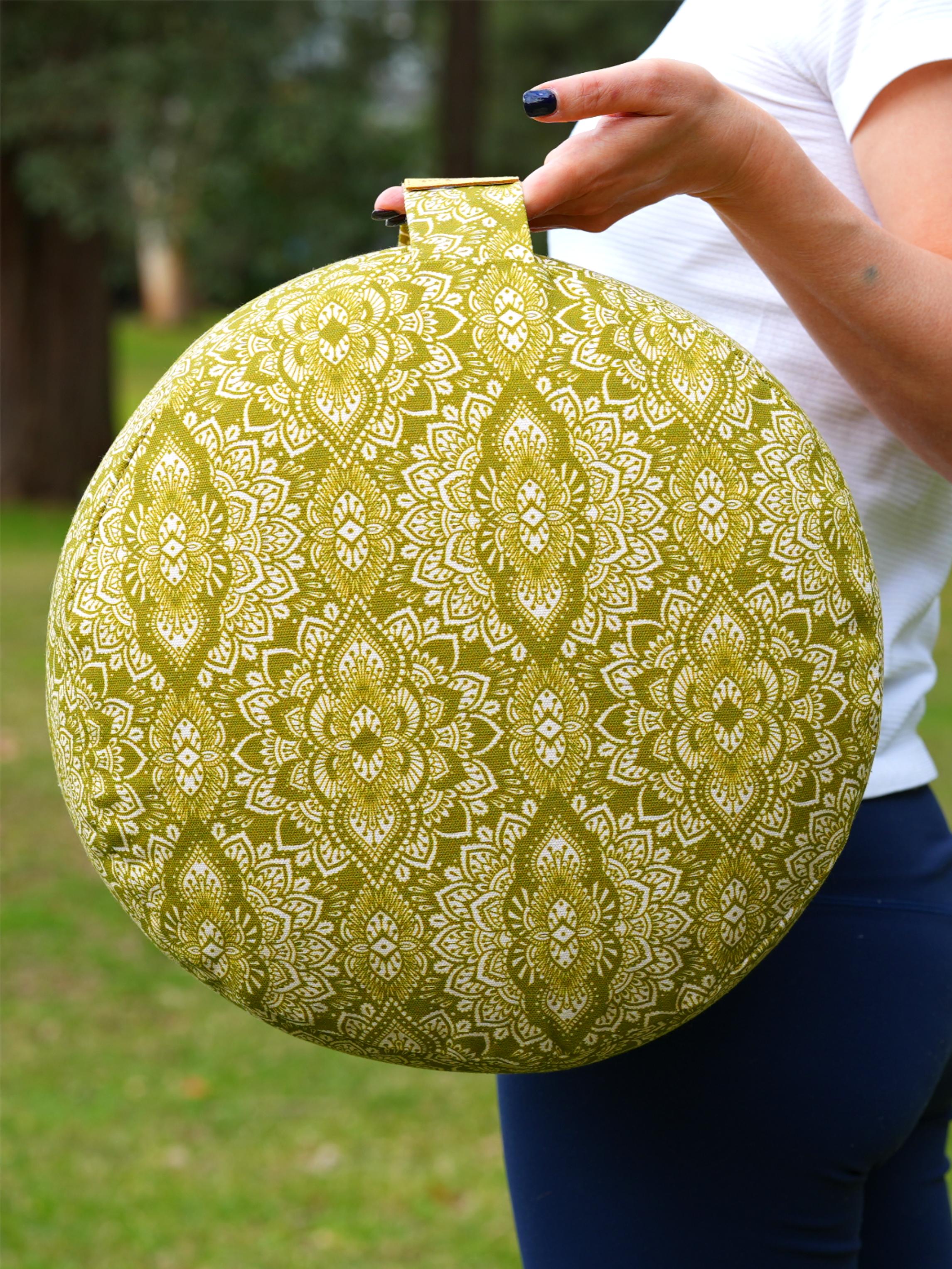RONDO Meditation Cushion | Mandala | Olive Green