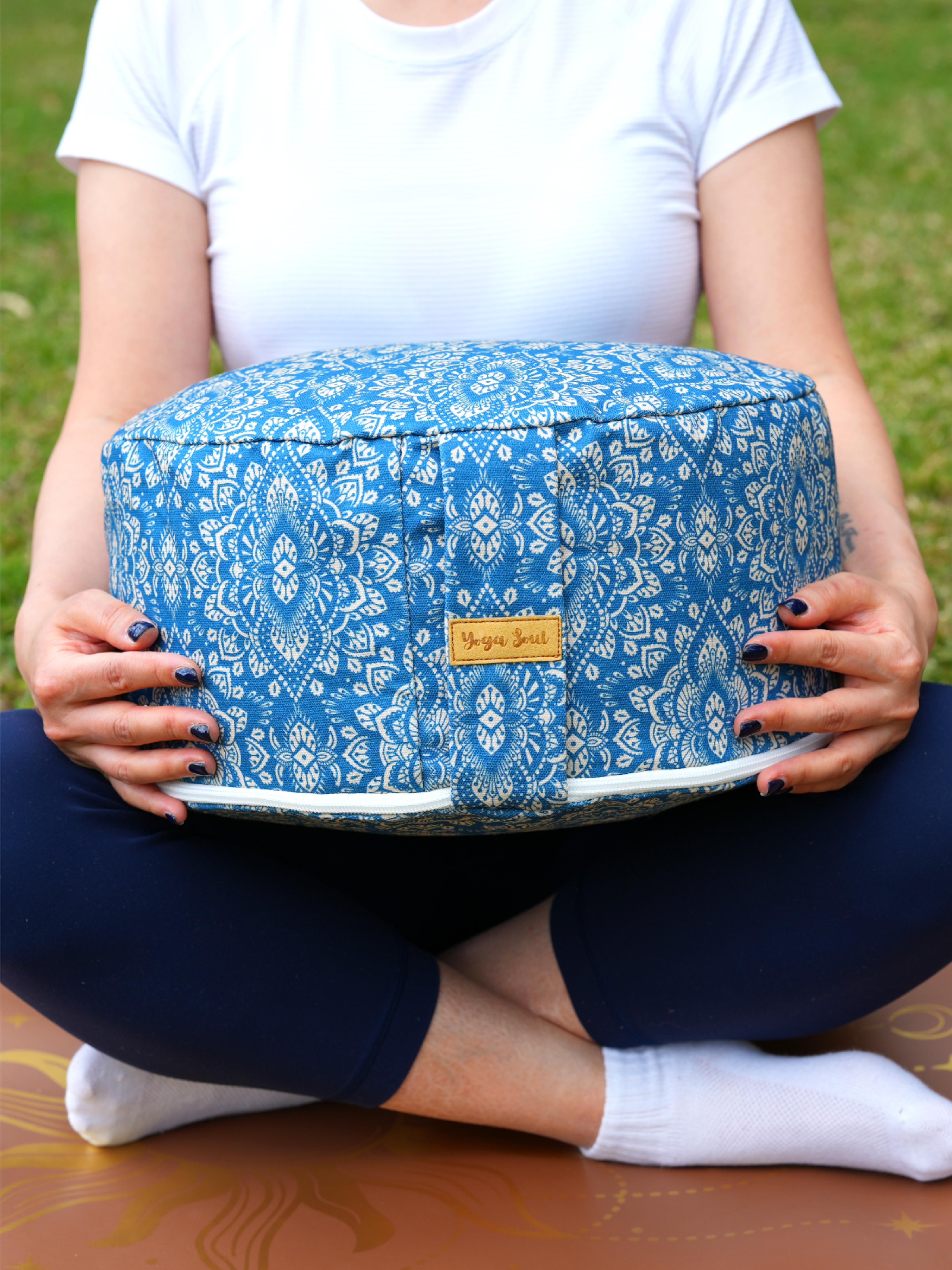 RONDO Meditation Cushion | Mandala | Indigo Blue