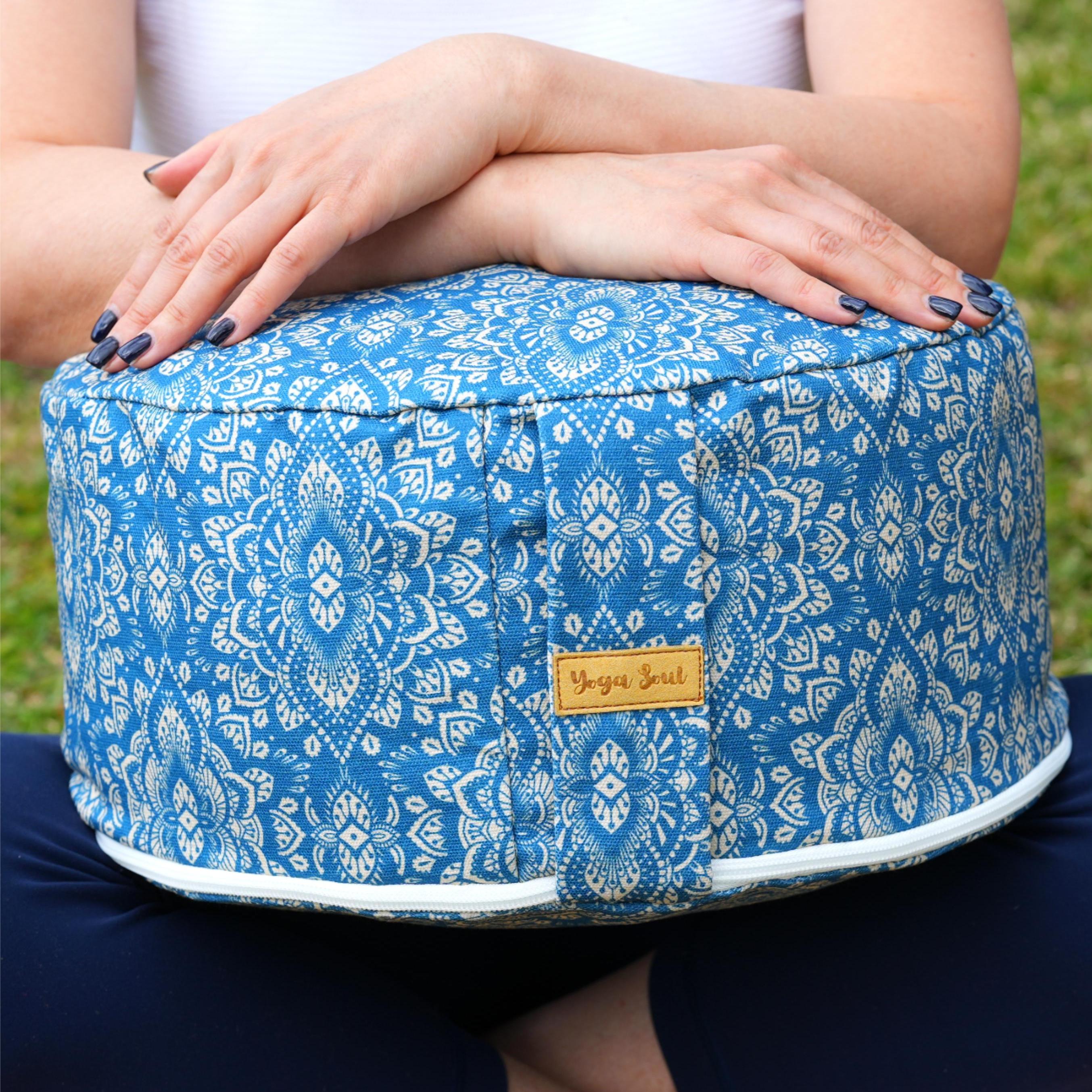 RONDO Meditation Cushion | Mandala | Indigo Blue