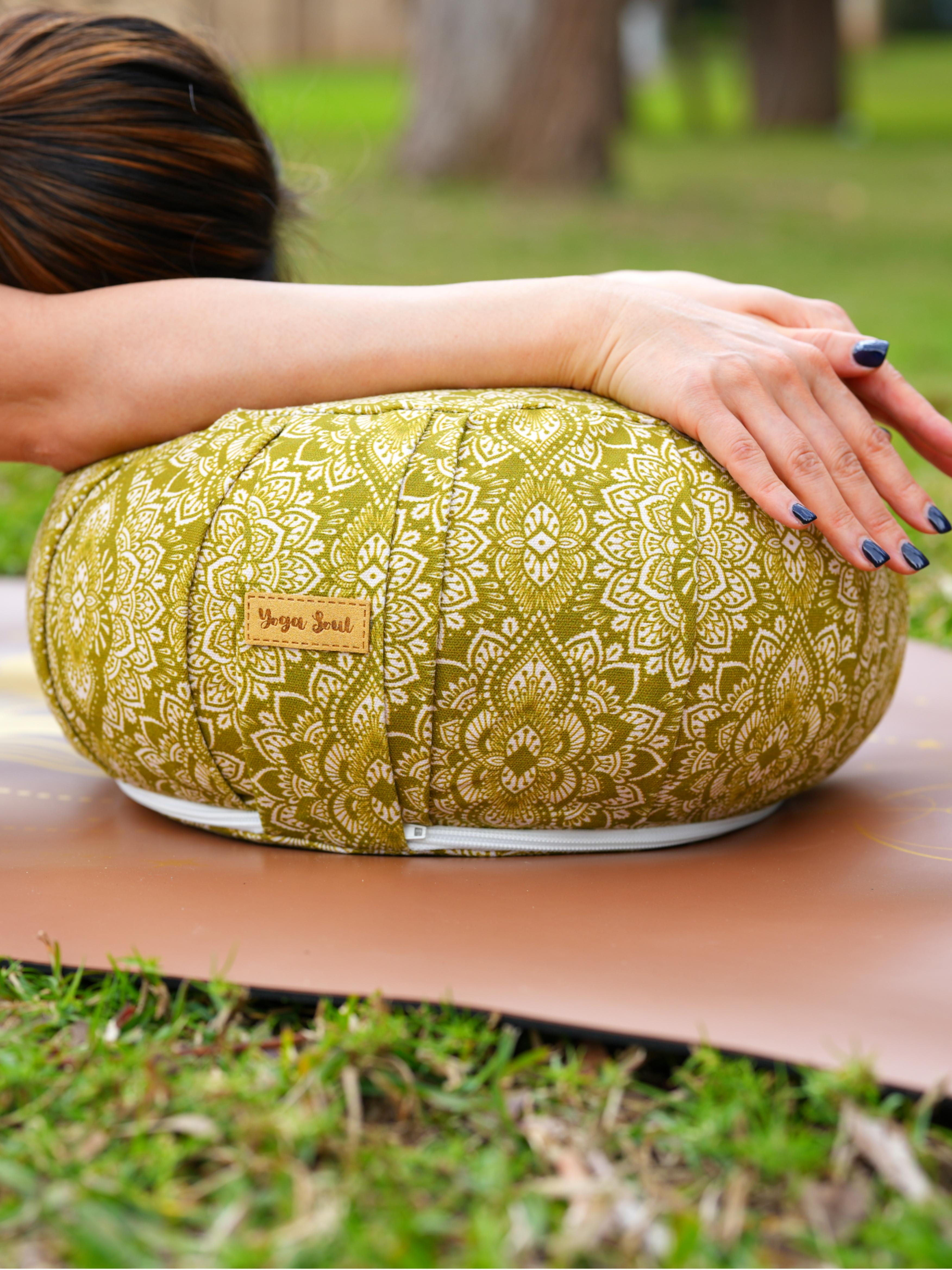 ZAFU Meditation Cushion | Mandala | Olive Green