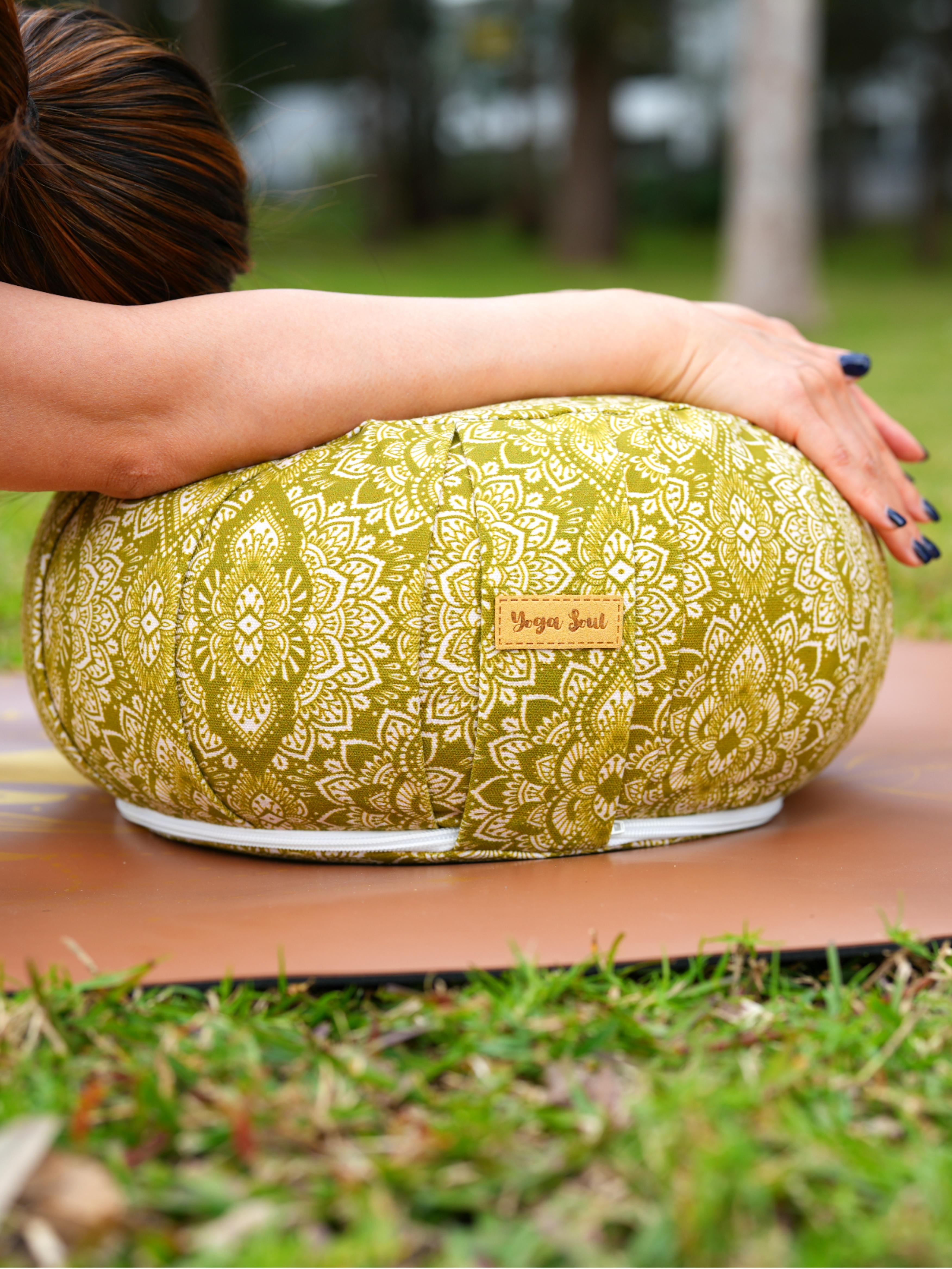 ZAFU Meditation Cushion | Mandala | Olive Green