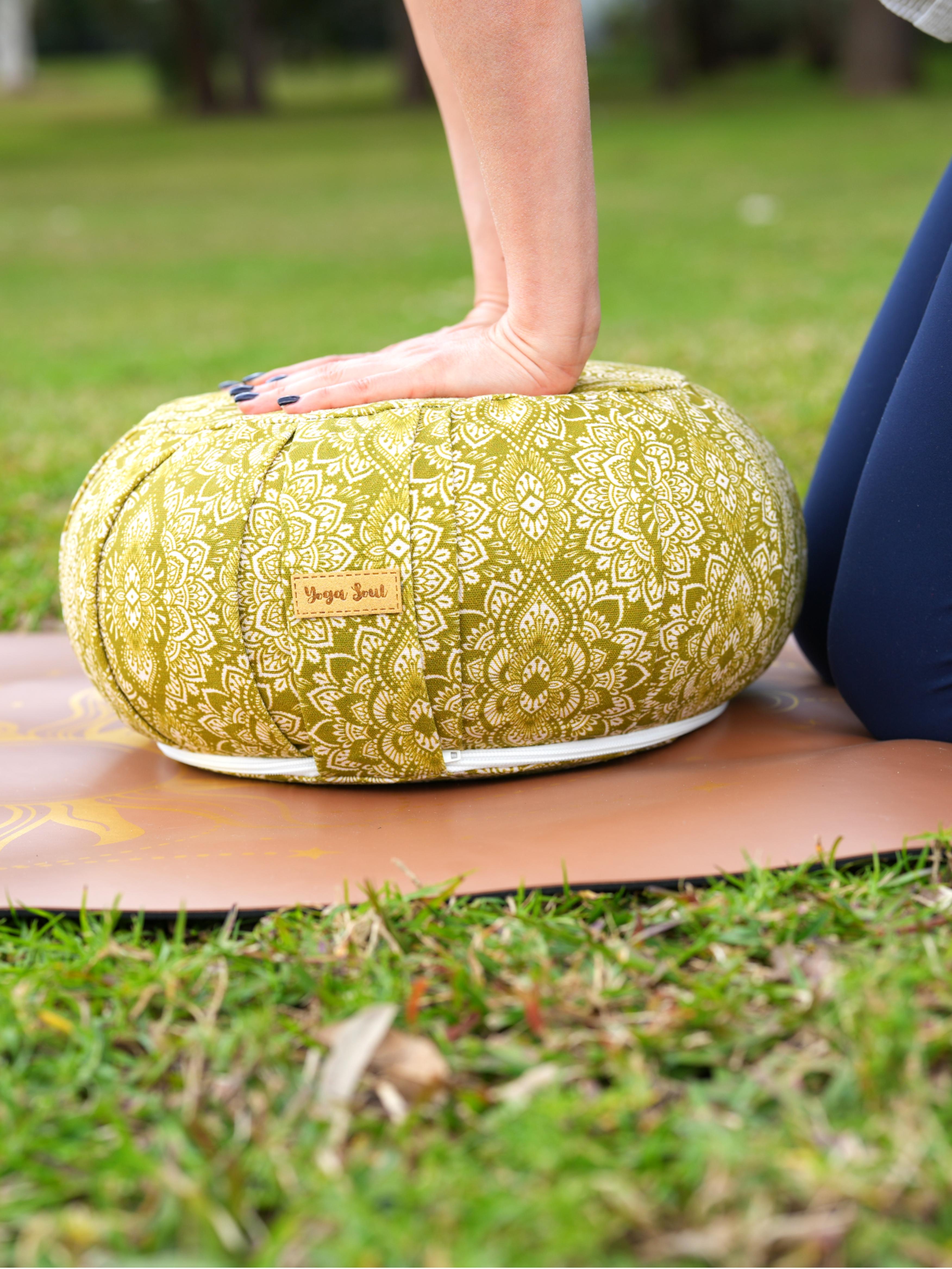 ZAFU Meditation Cushion | Mandala | Olive Green