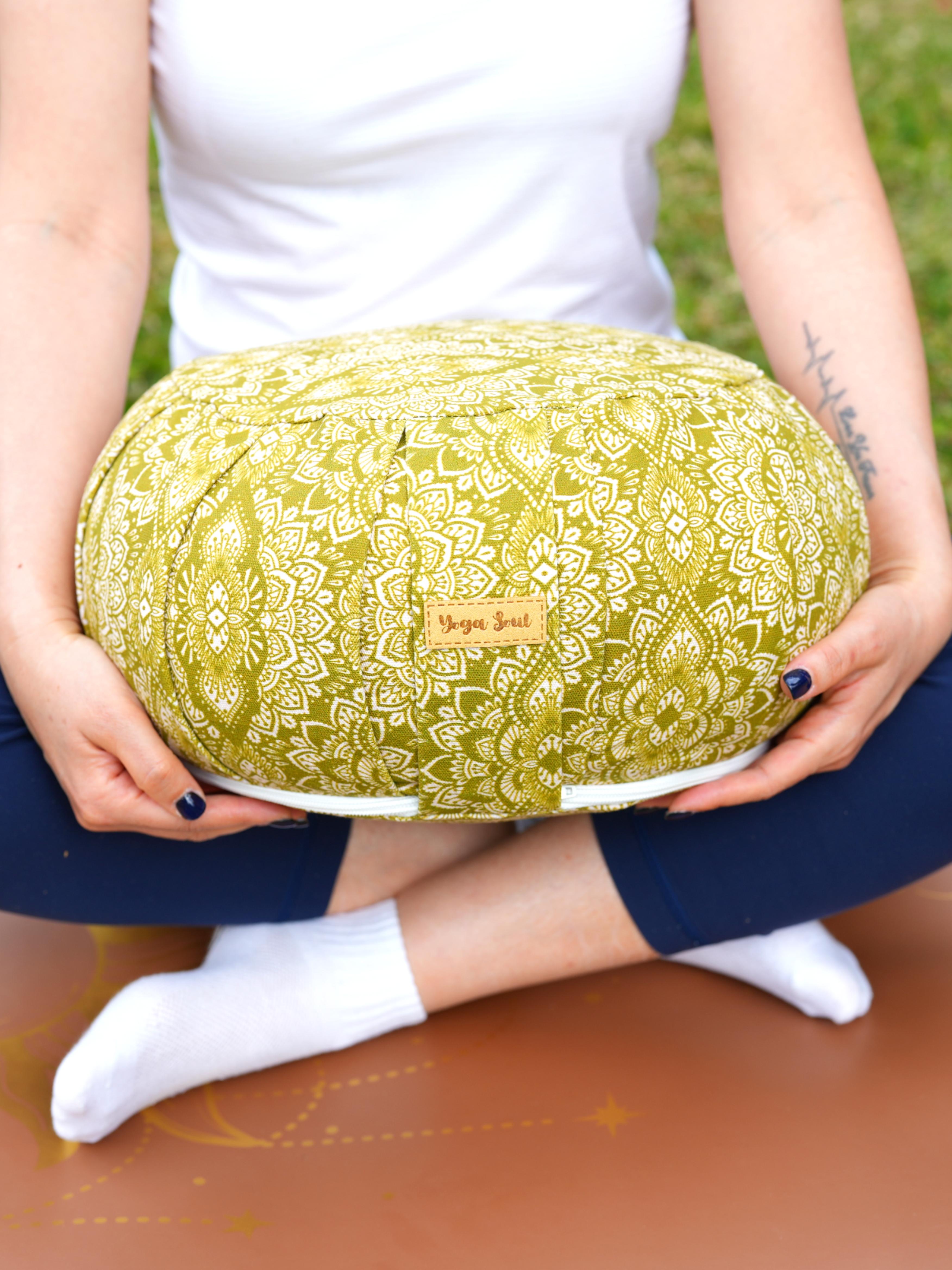 ZAFU Meditation Cushion | Mandala | Olive Green