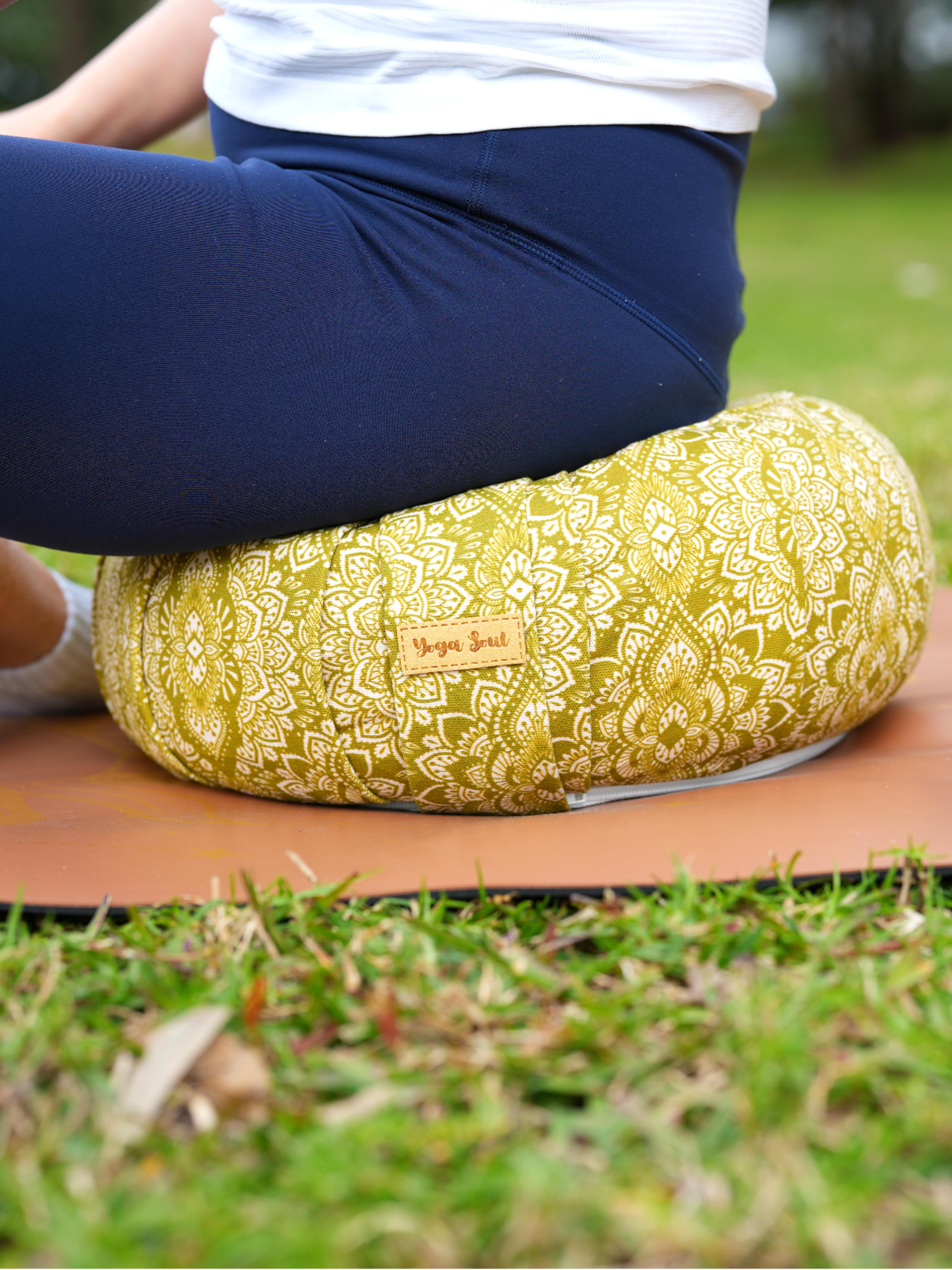 ZAFU Meditation Cushion | Mandala | Olive Green