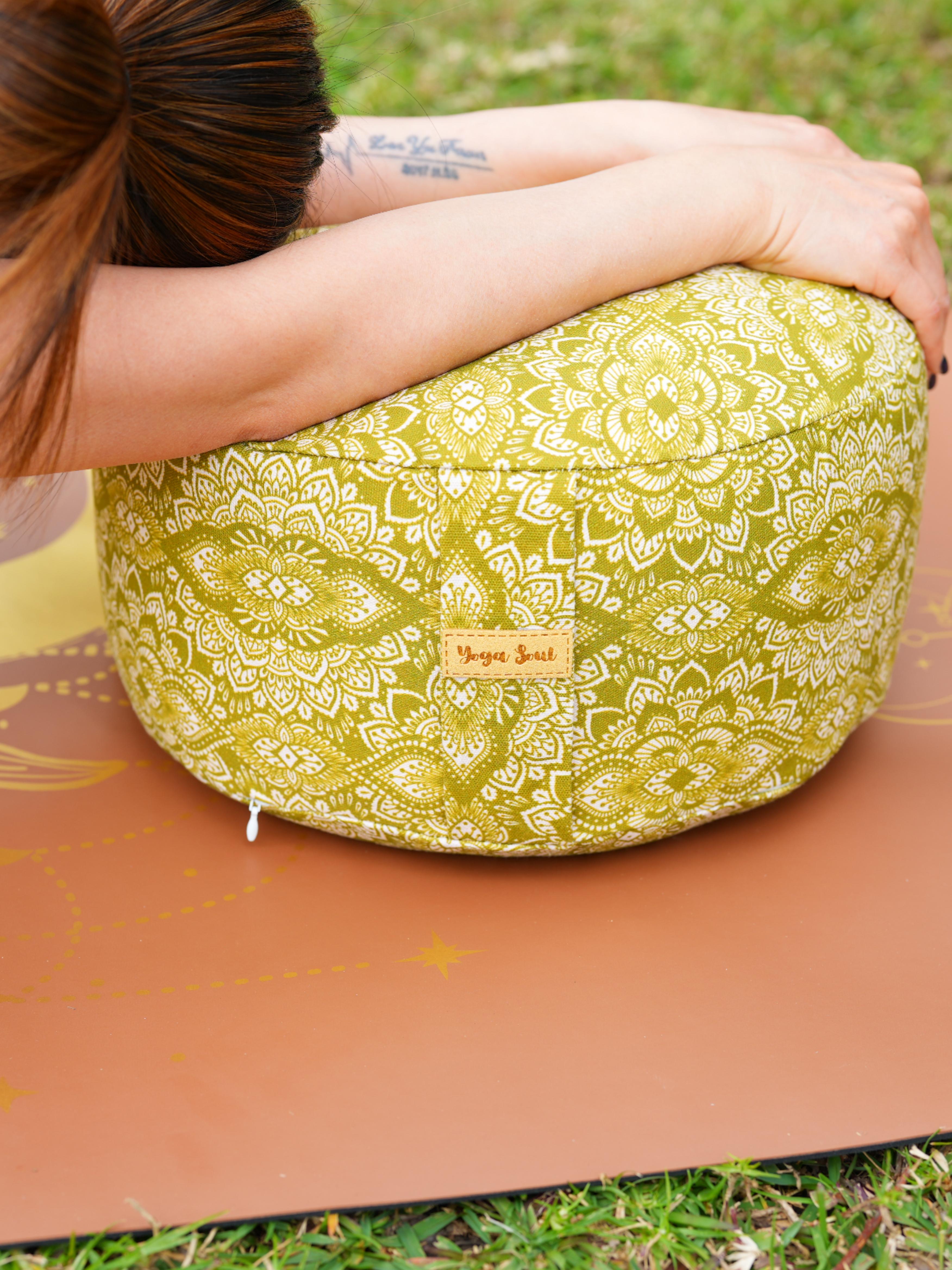 RONDO Meditation Cushion | Mandala | Olive Green