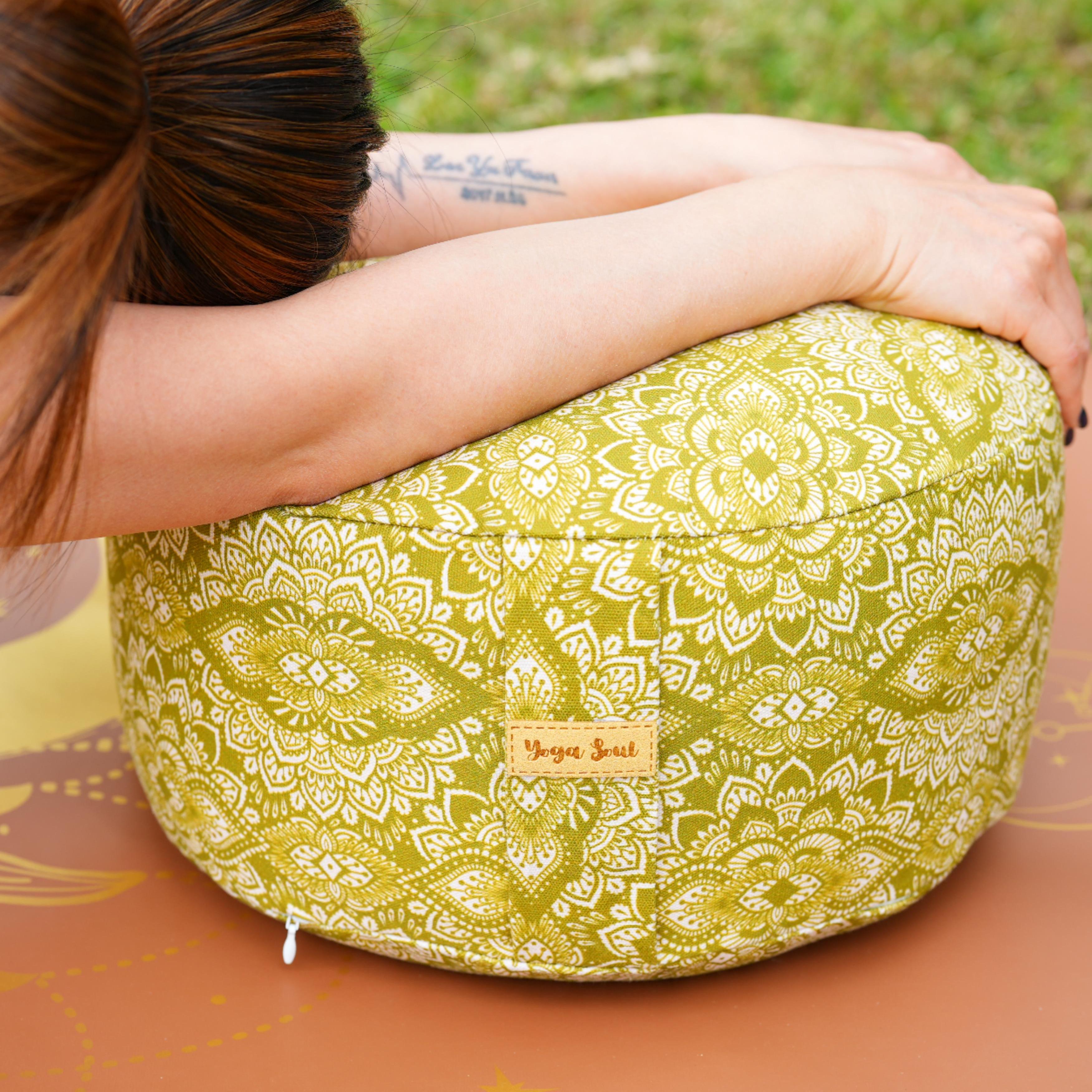 RONDO Meditation Cushion | Mandala | Olive Green