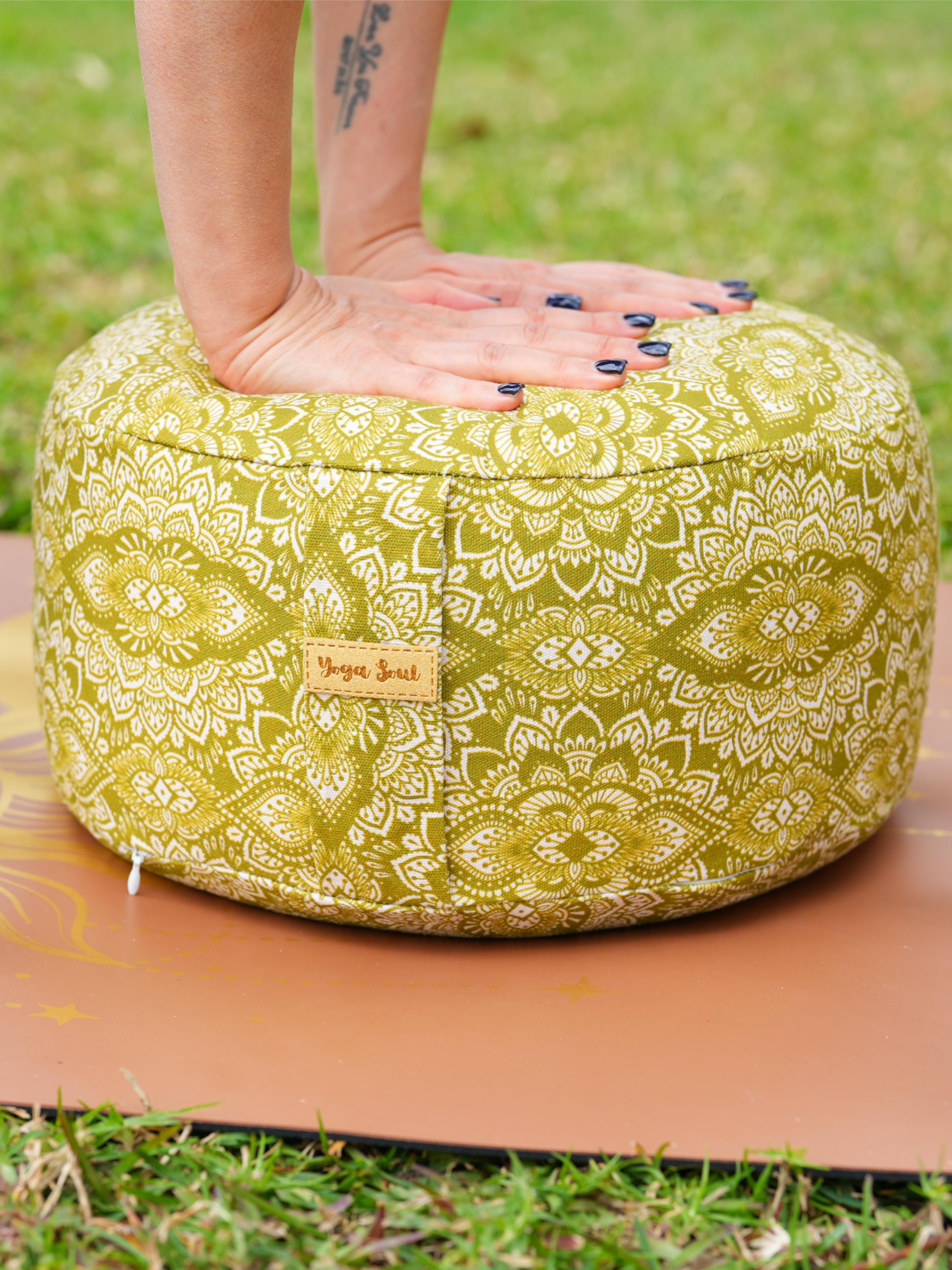 RONDO Meditation Cushion | Mandala | Olive Green