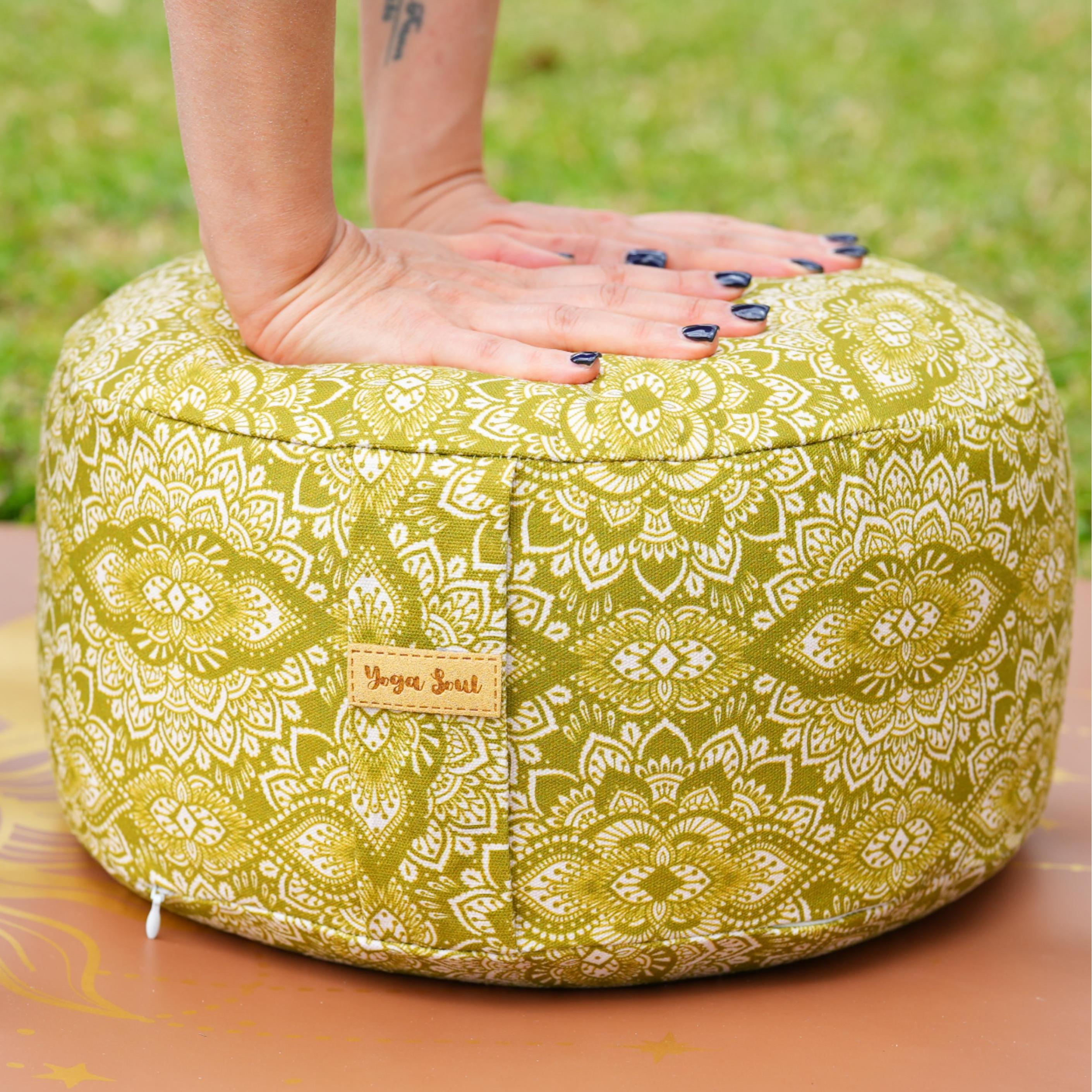 RONDO Meditation Cushion | Mandala | Olive Green
