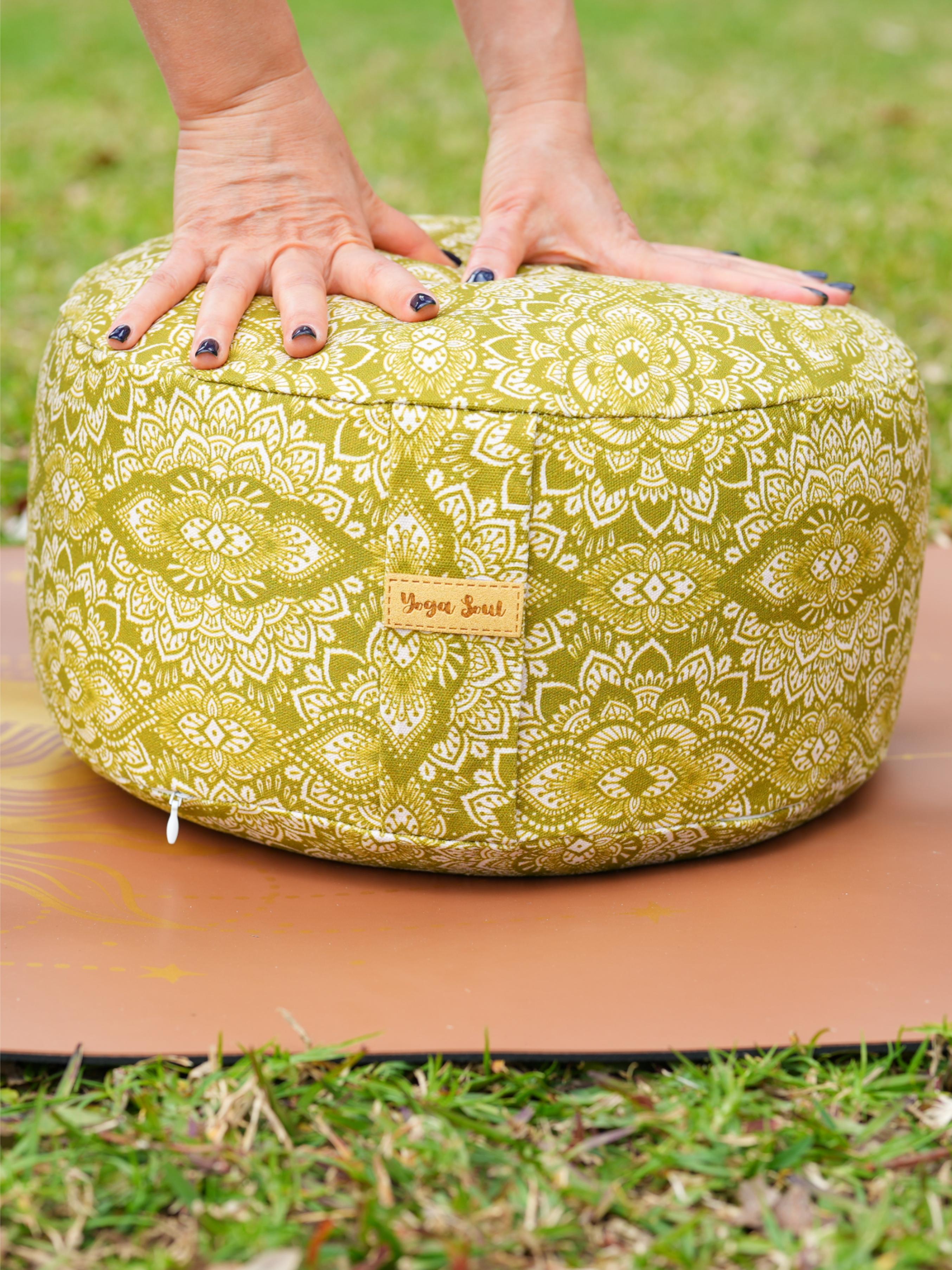 RONDO Meditation Cushion | Mandala | Olive Green