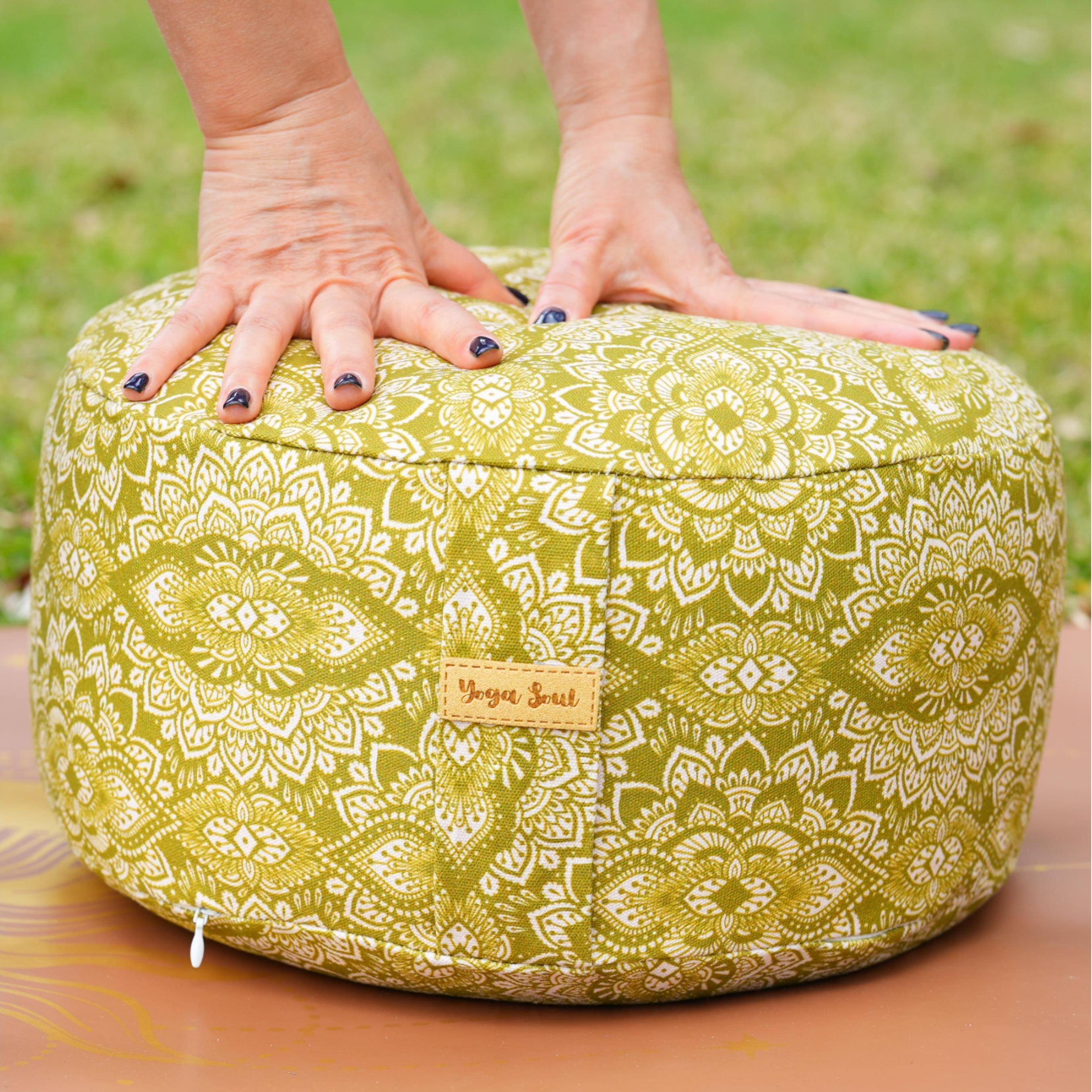 RONDO Meditation Cushion | Mandala | Olive Green