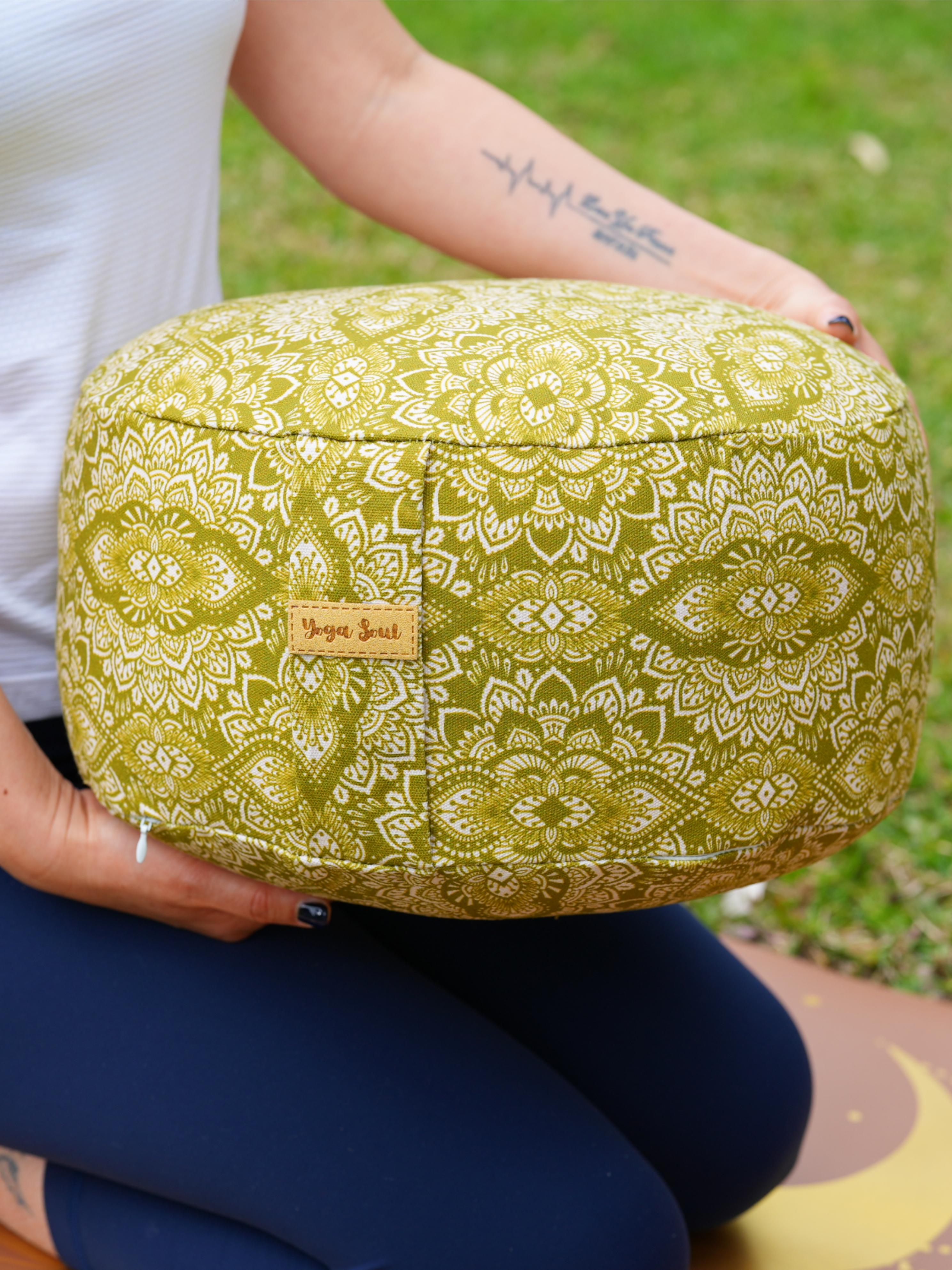 RONDO Meditation Cushion | Mandala | Olive Green