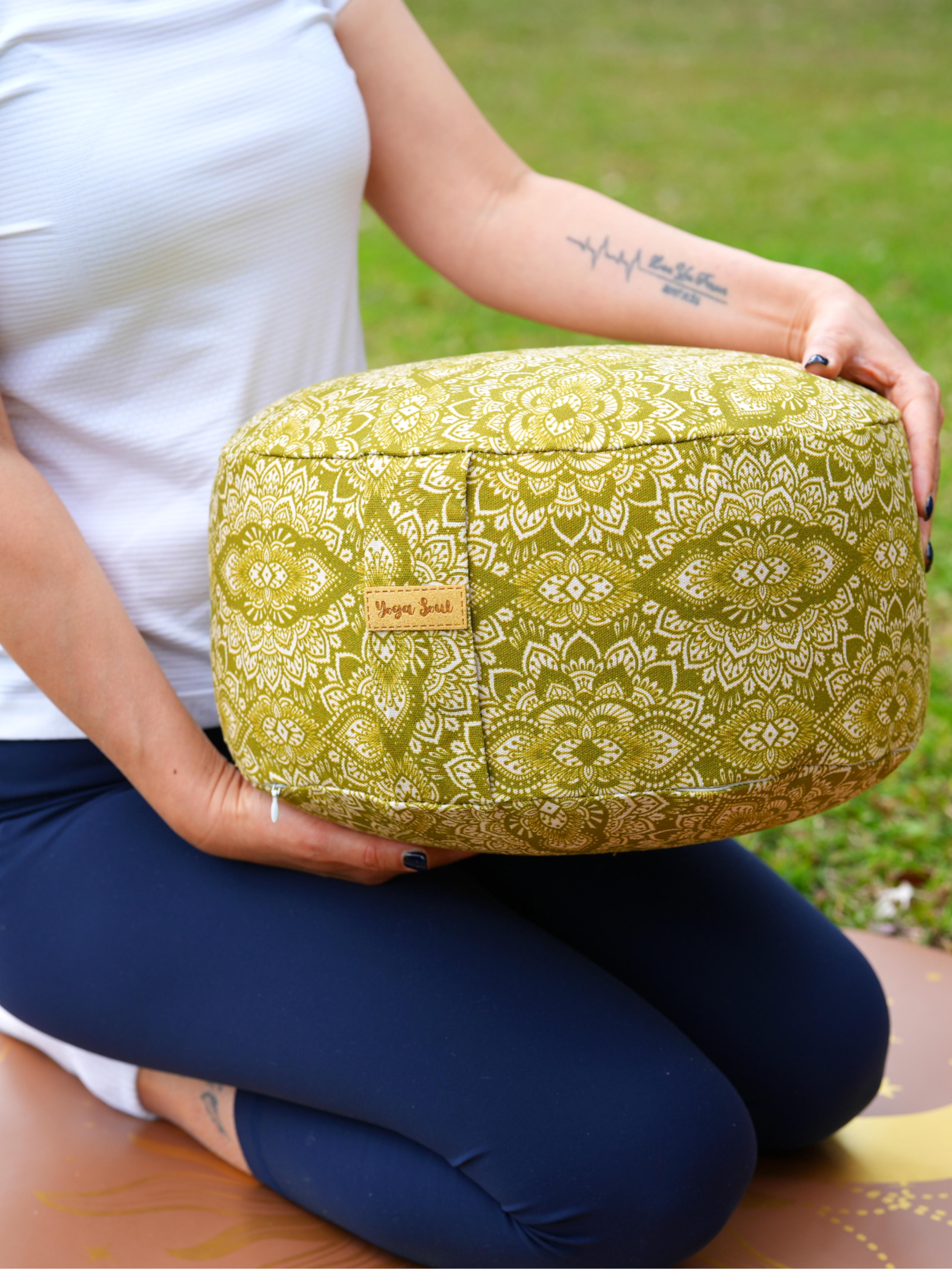 RONDO Meditation Cushion | Mandala | Olive Green