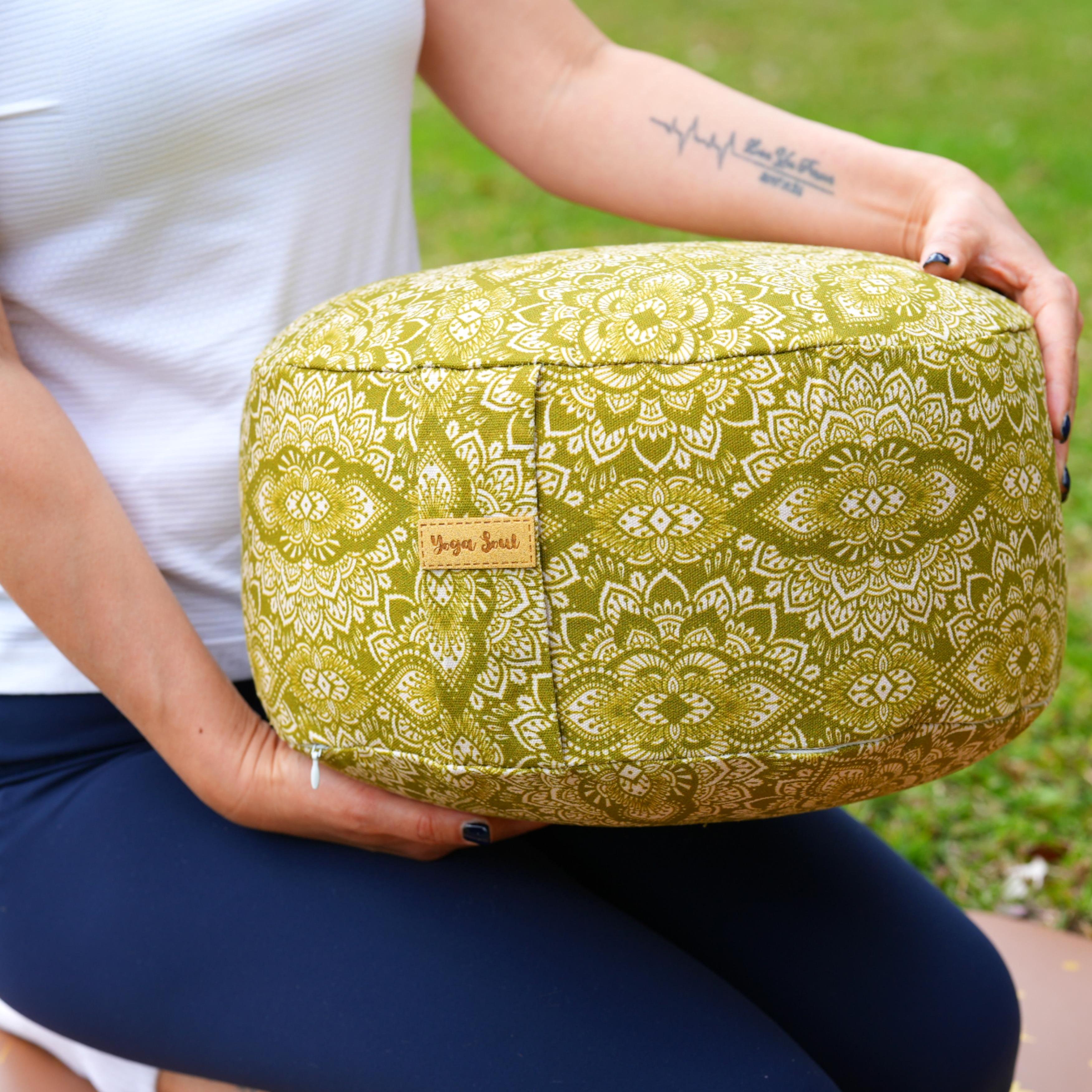 RONDO Meditation Cushion | Mandala | Olive Green