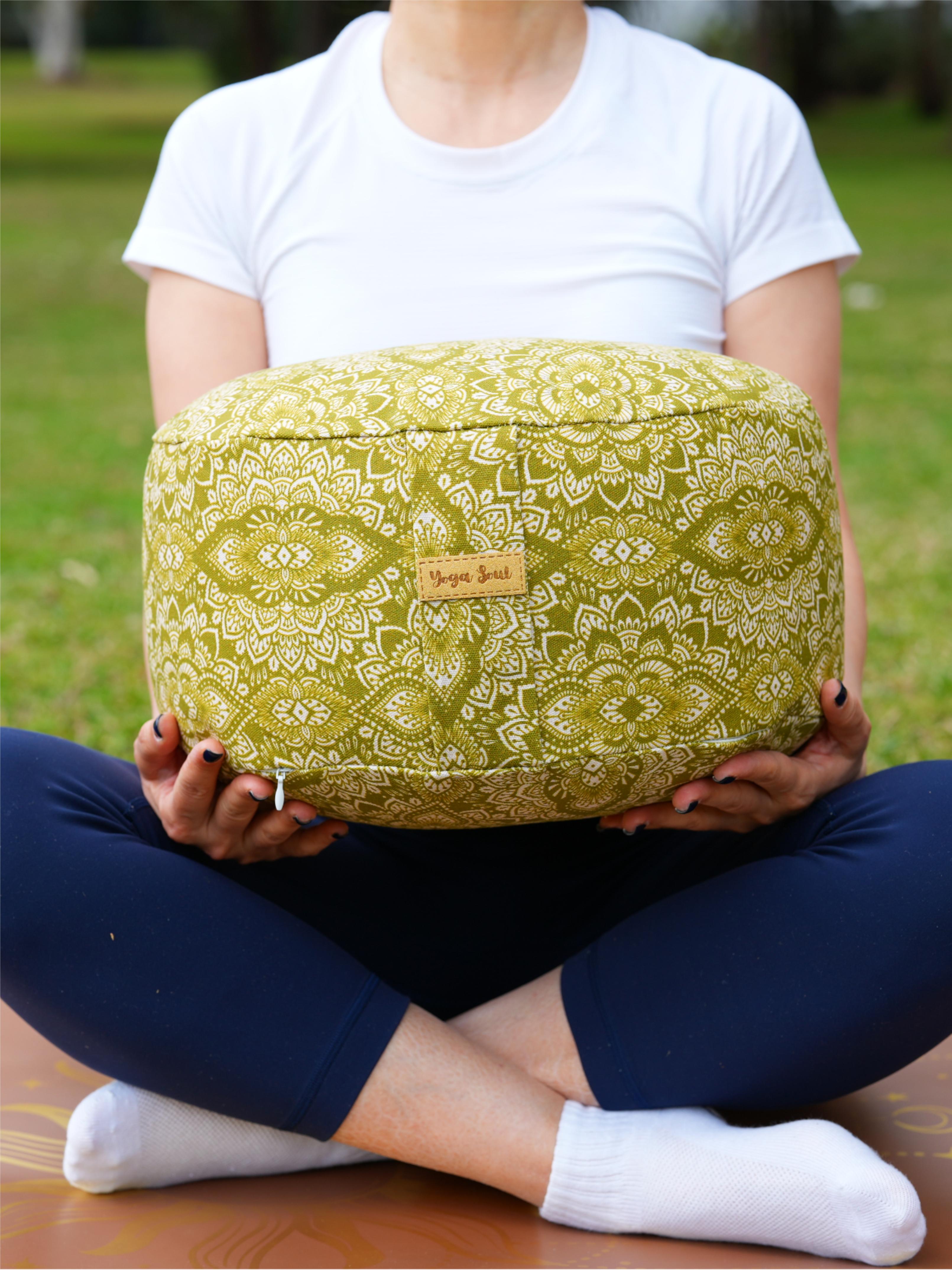 RONDO Meditation Cushion | Mandala | Olive Green