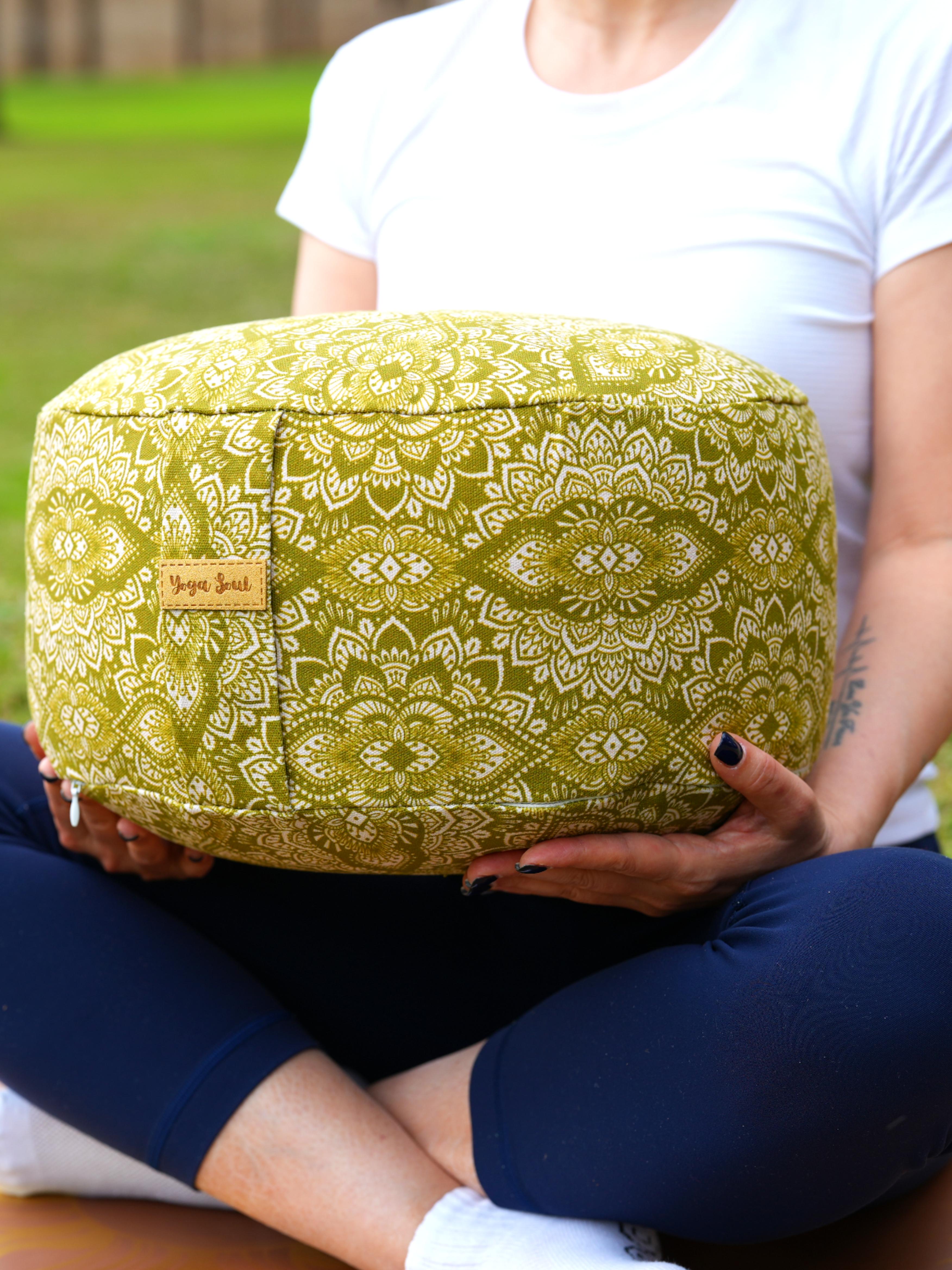 RONDO Meditation Cushion | Mandala | Olive Green