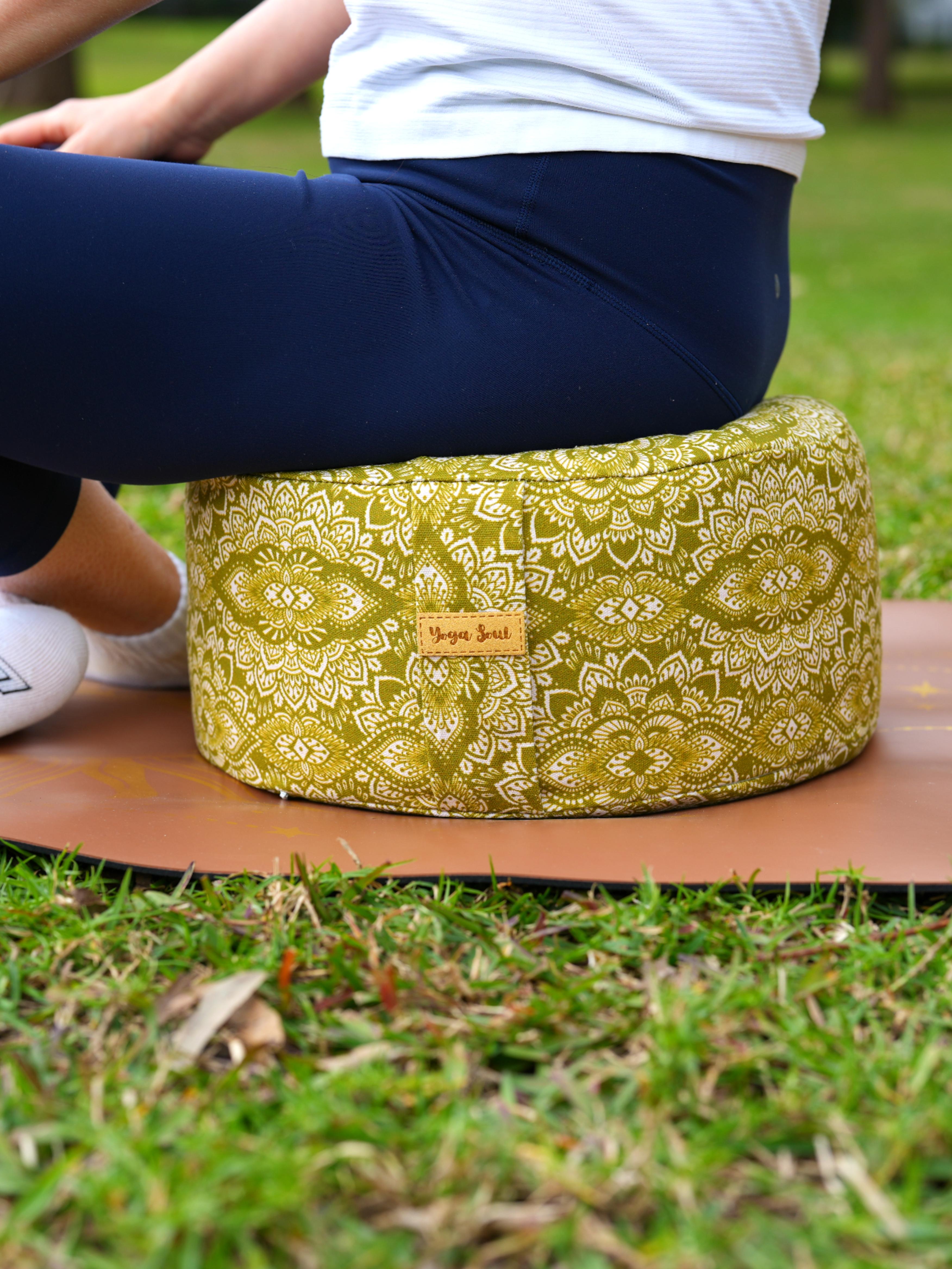 RONDO Meditation Cushion | Mandala | Olive Green
