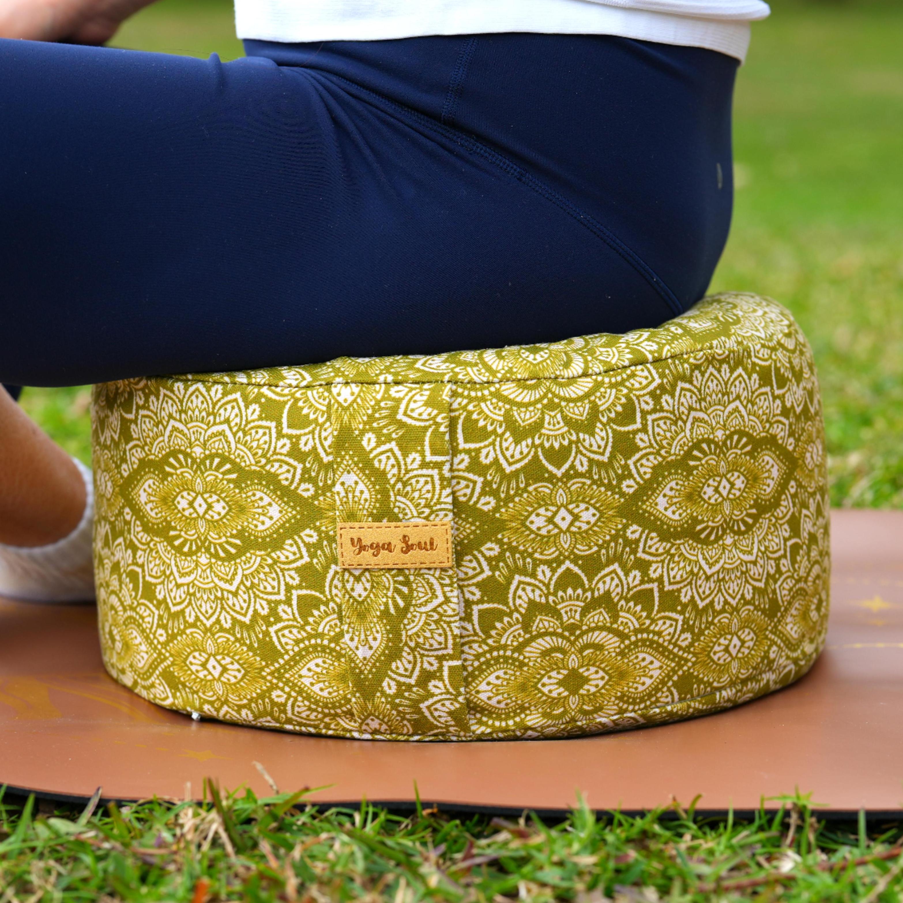 RONDO Meditation Cushion | Mandala | Olive Green
