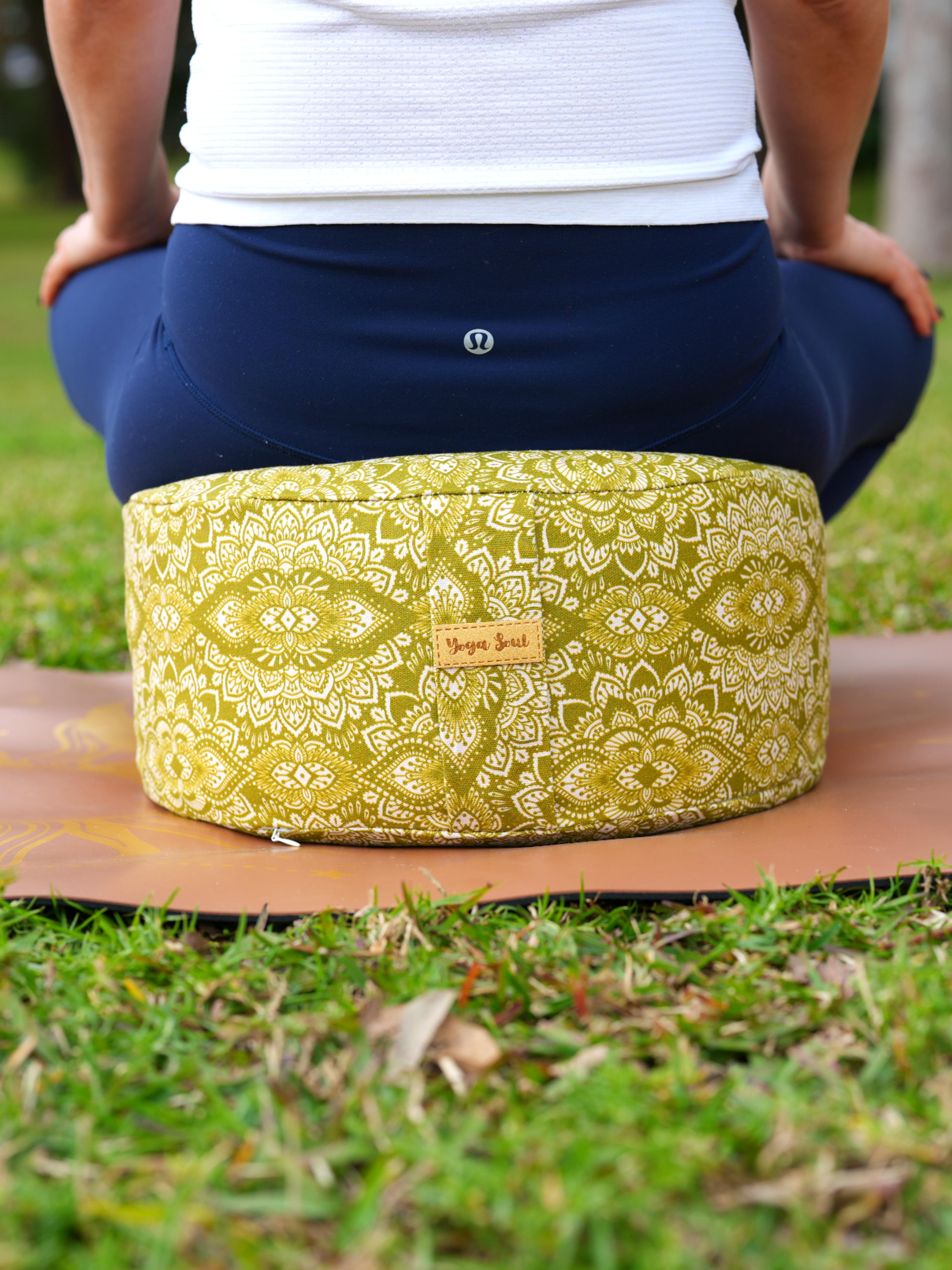 RONDO Meditation Cushion | Mandala | Olive Green