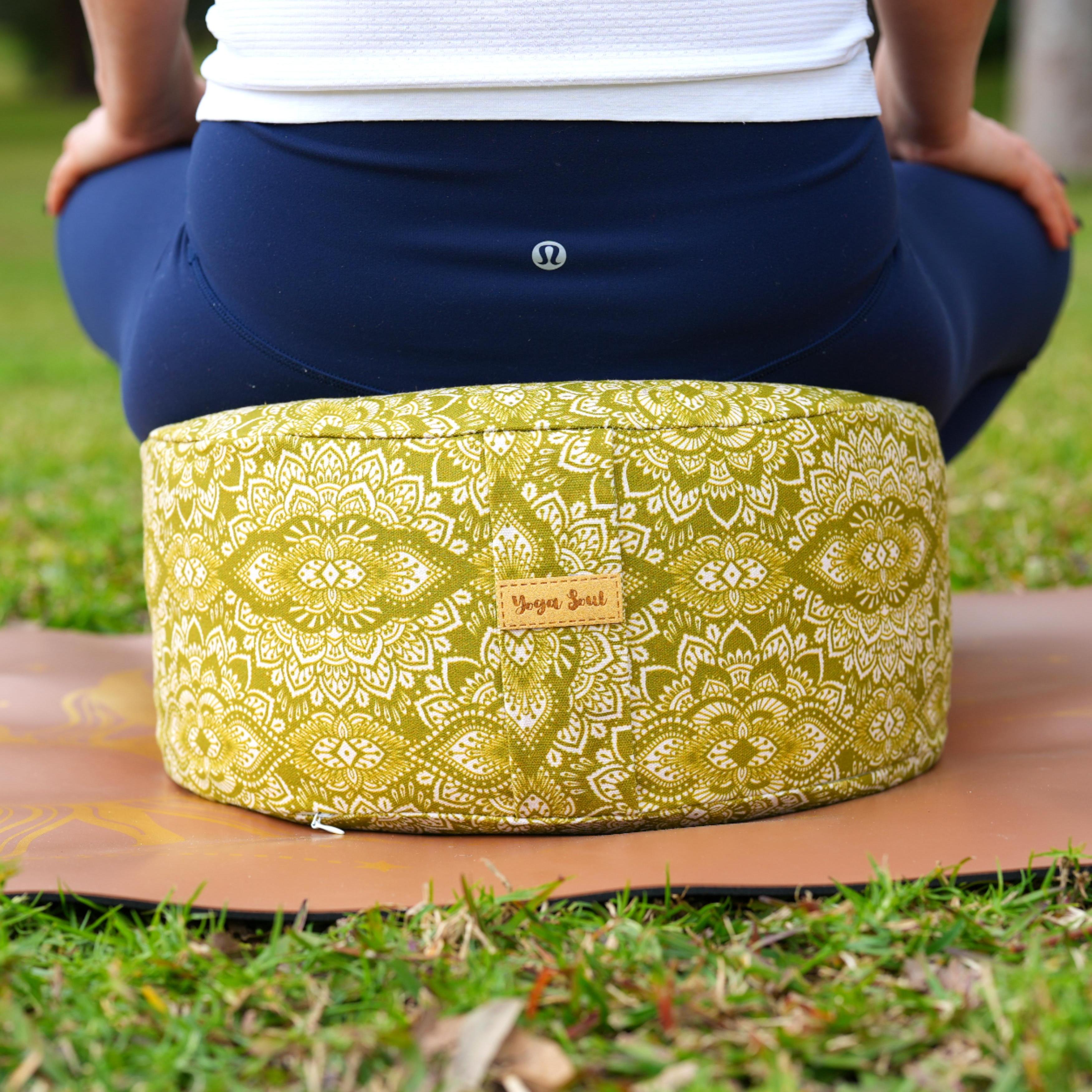 RONDO Meditation Cushion | Mandala | Olive Green