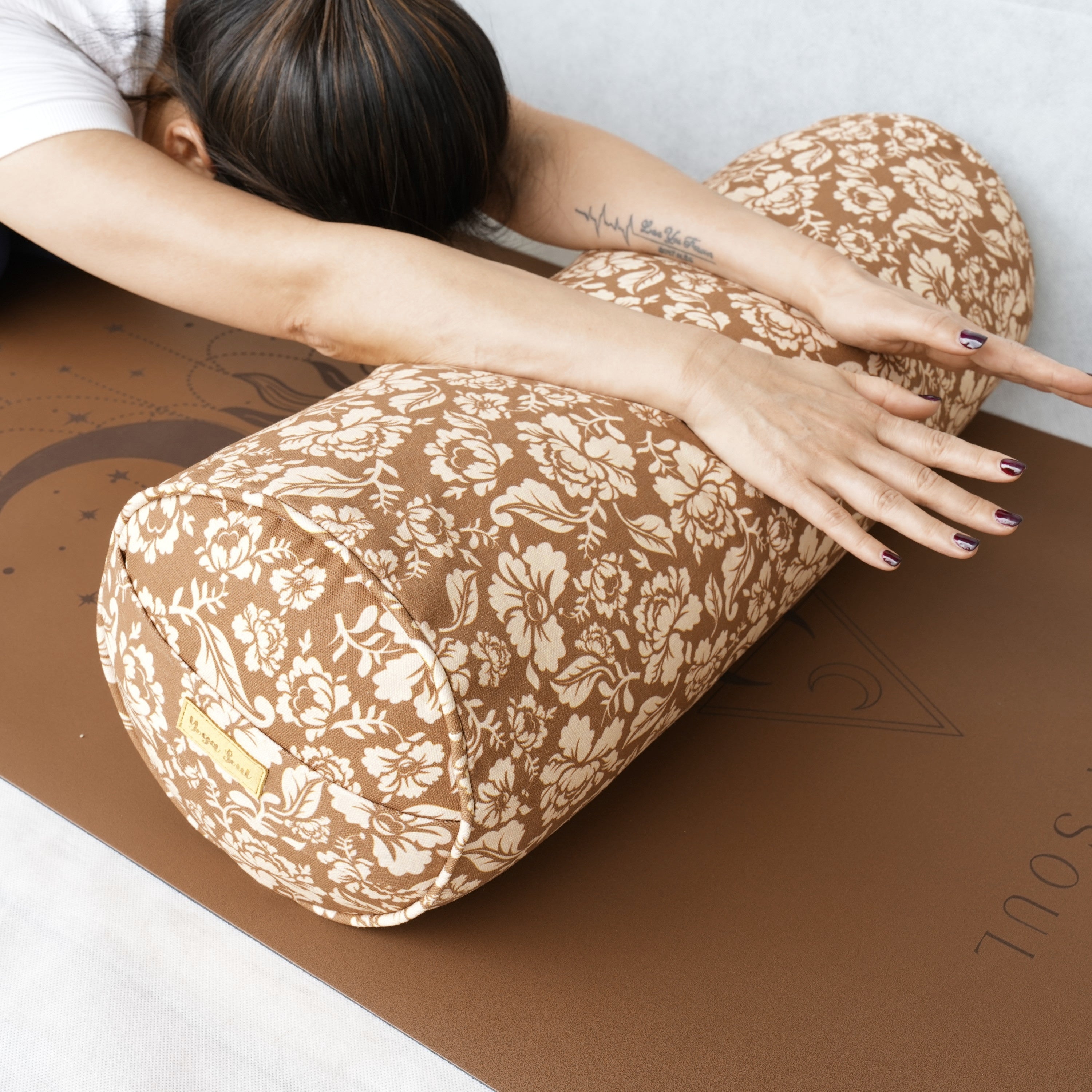 Round Yoga Bolster | Ananda Rose | Caramel