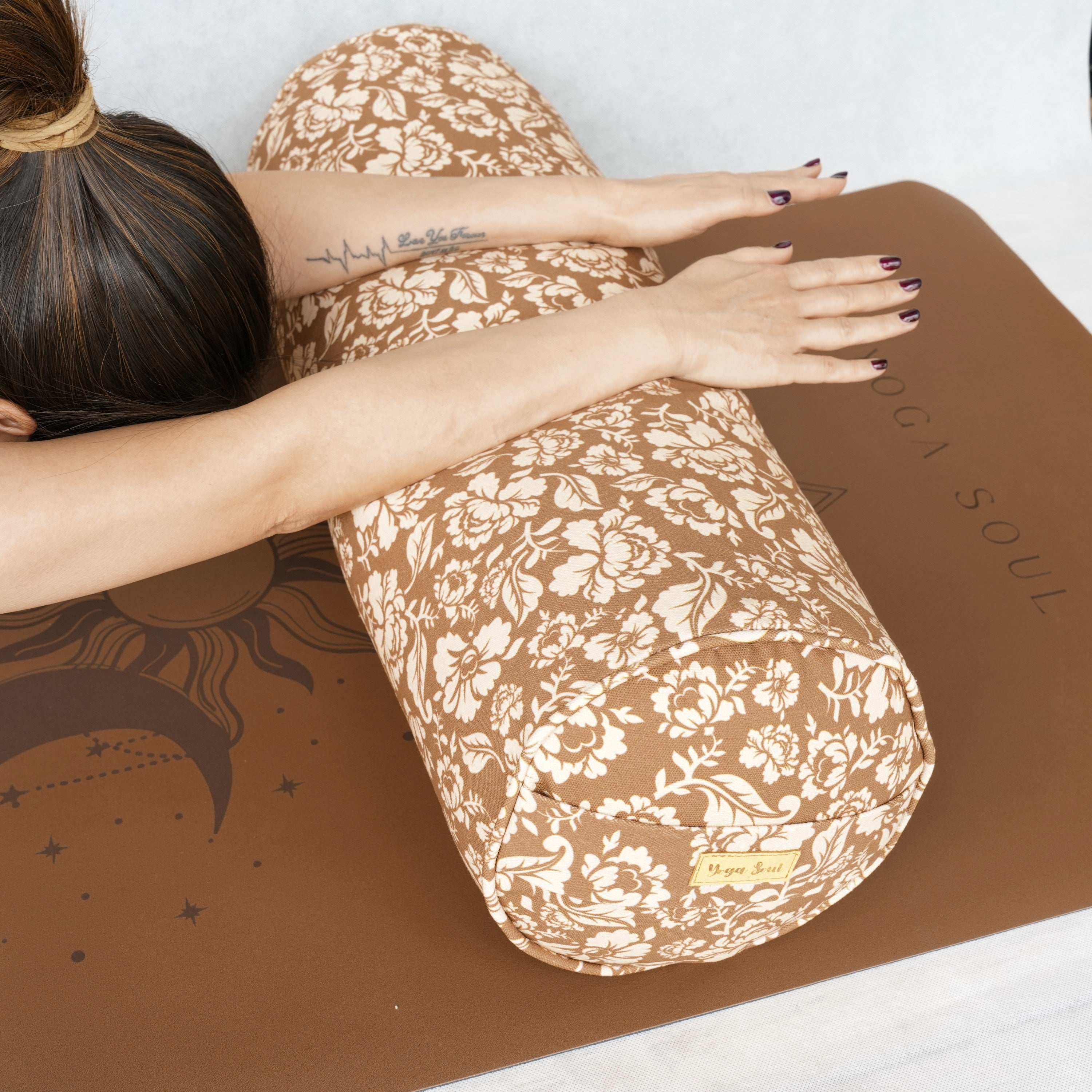 Round Yoga Bolster | Ananda Rose | Caramel