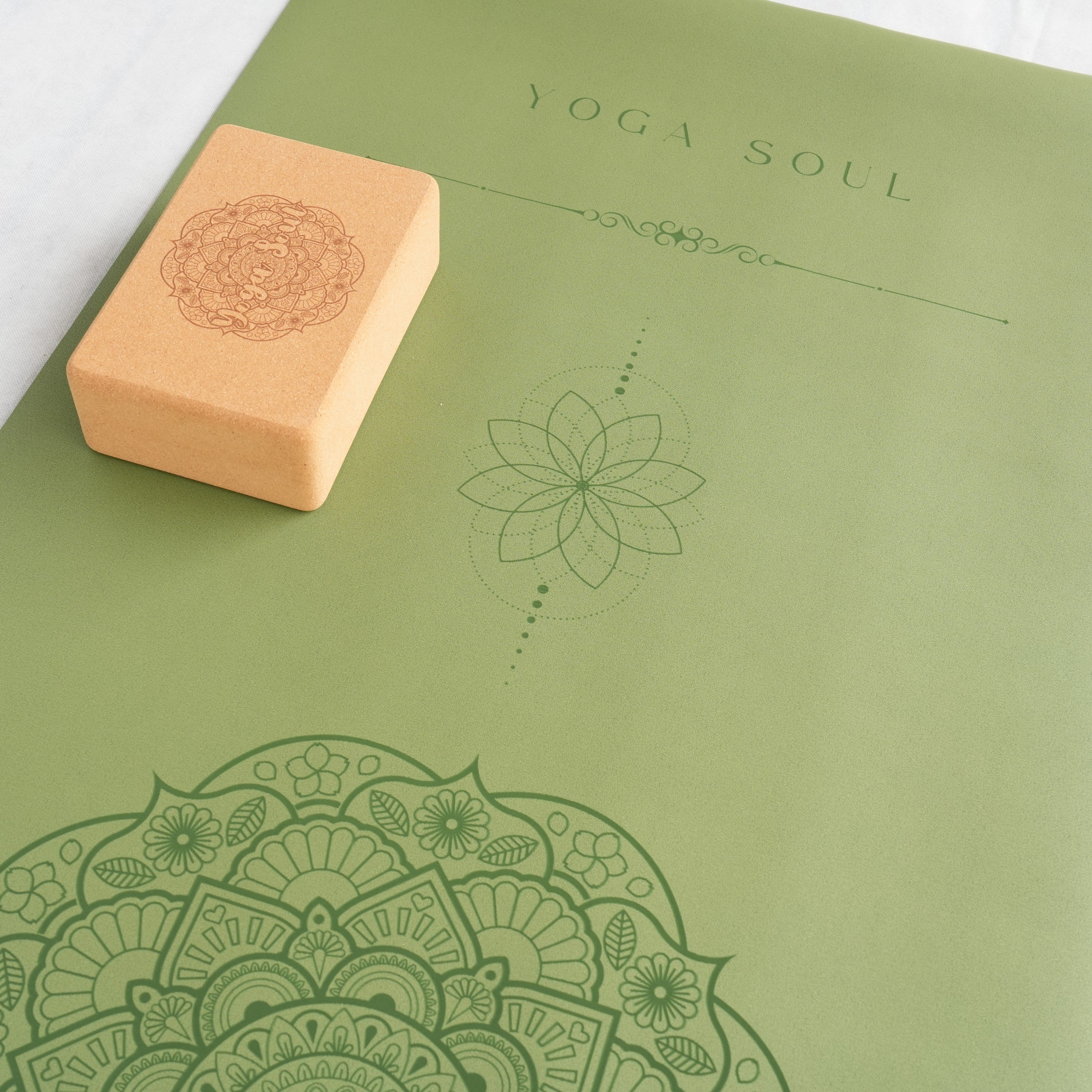 PowerPro Yoga Mat | Olive Mandala