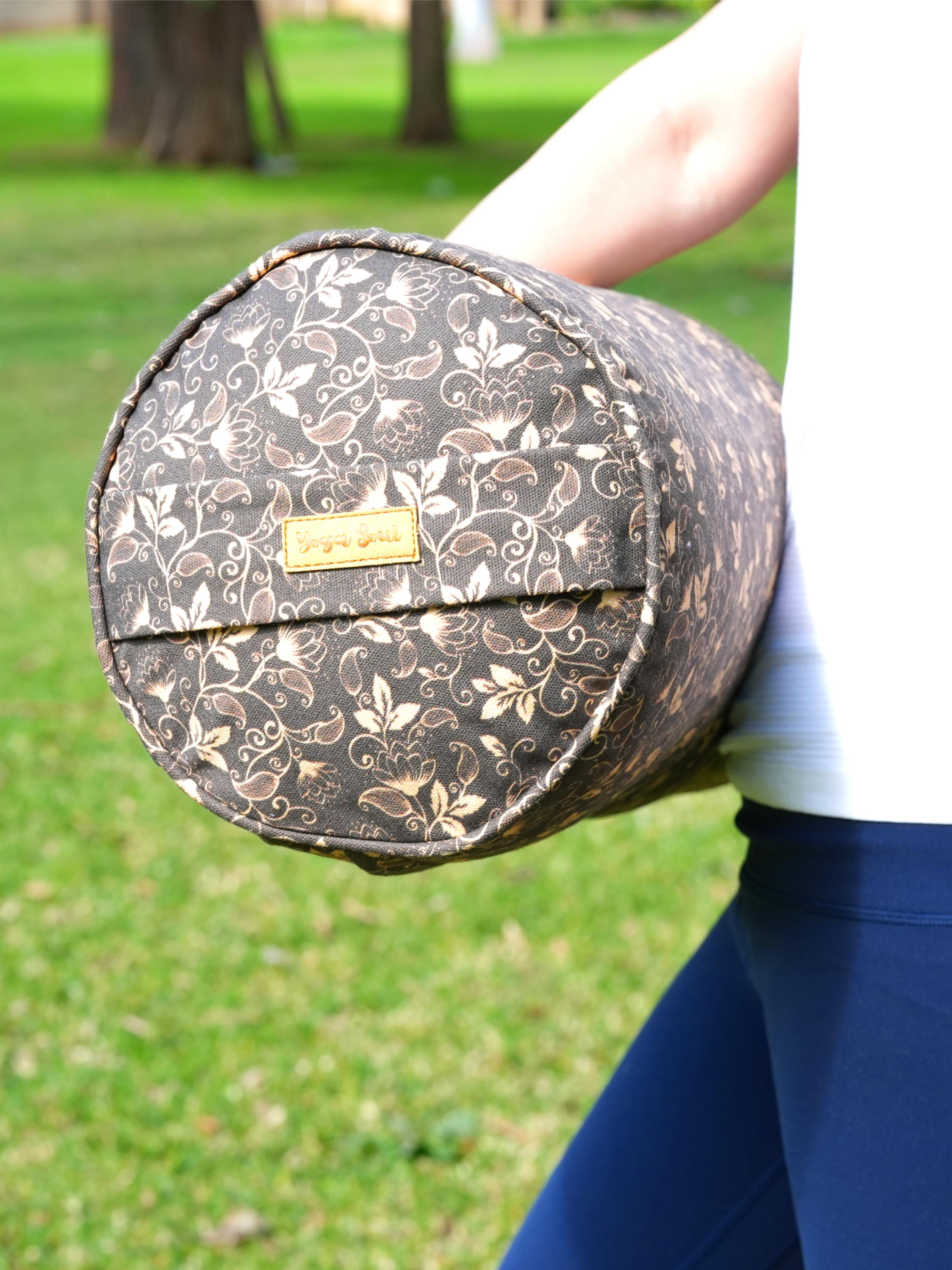 Round Yoga Bolster | Water Lily | Coffee