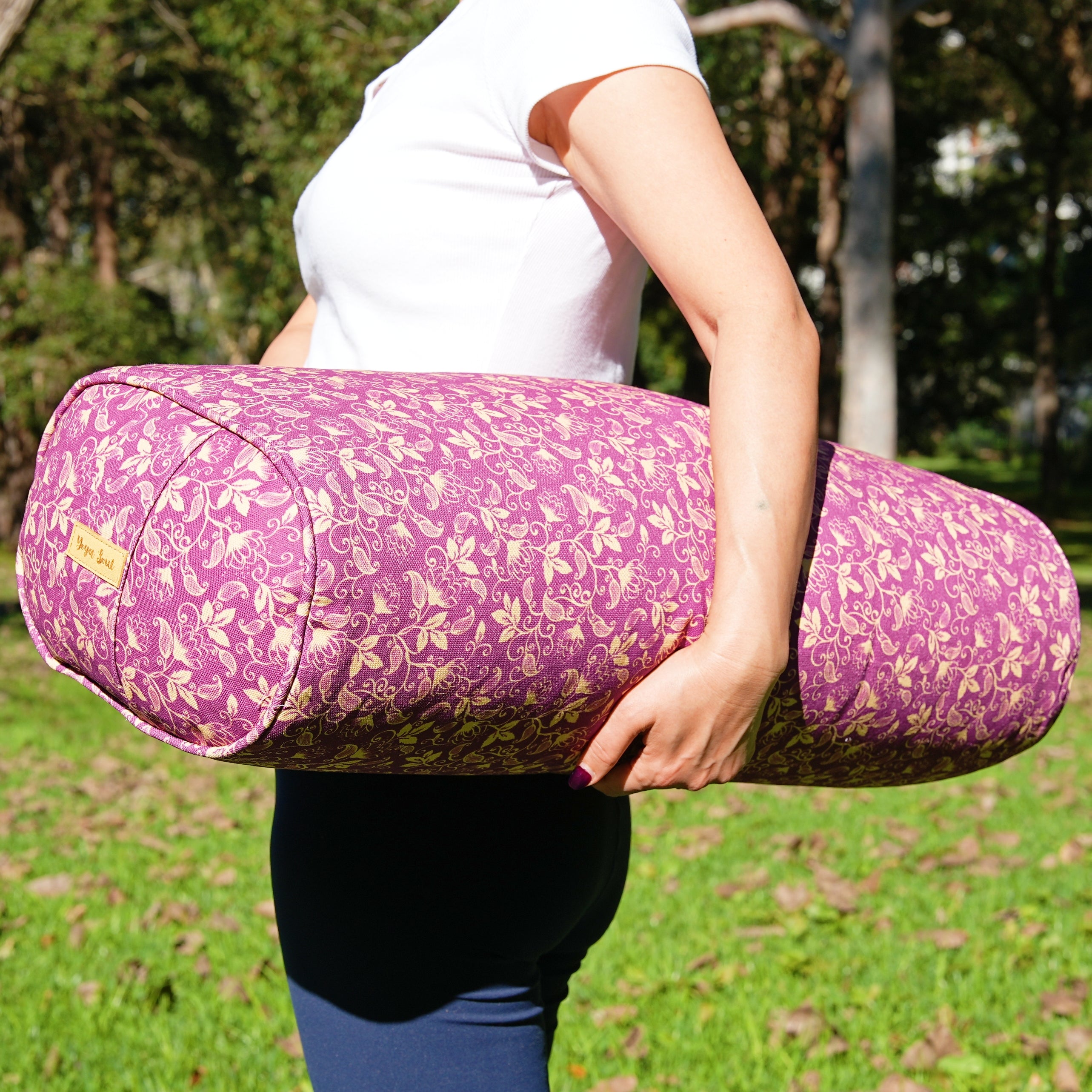 Oval Yoga Bolster | Shanti Lotus| Amethyst