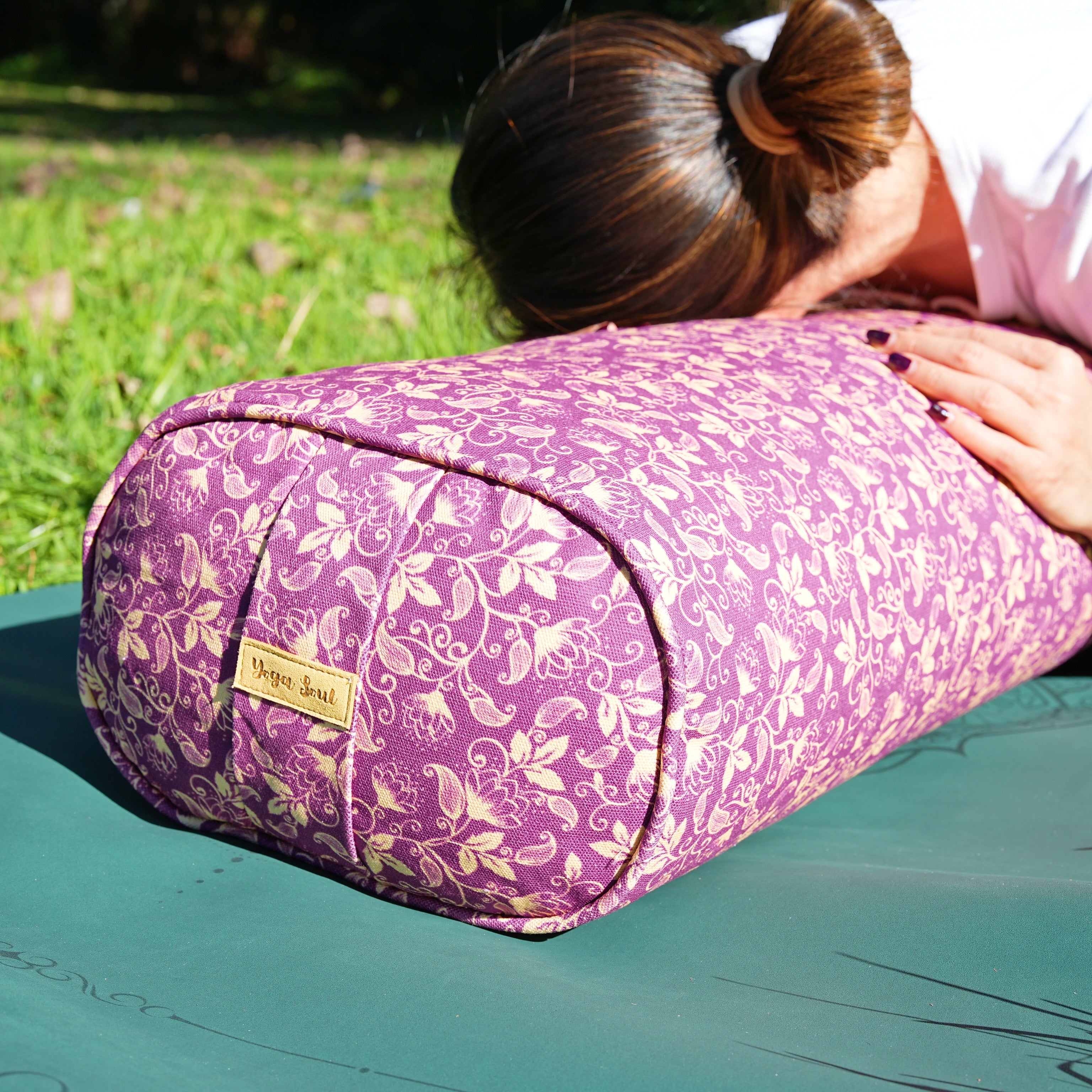 Oval Yoga Bolster | Shanti Lotus| Amethyst