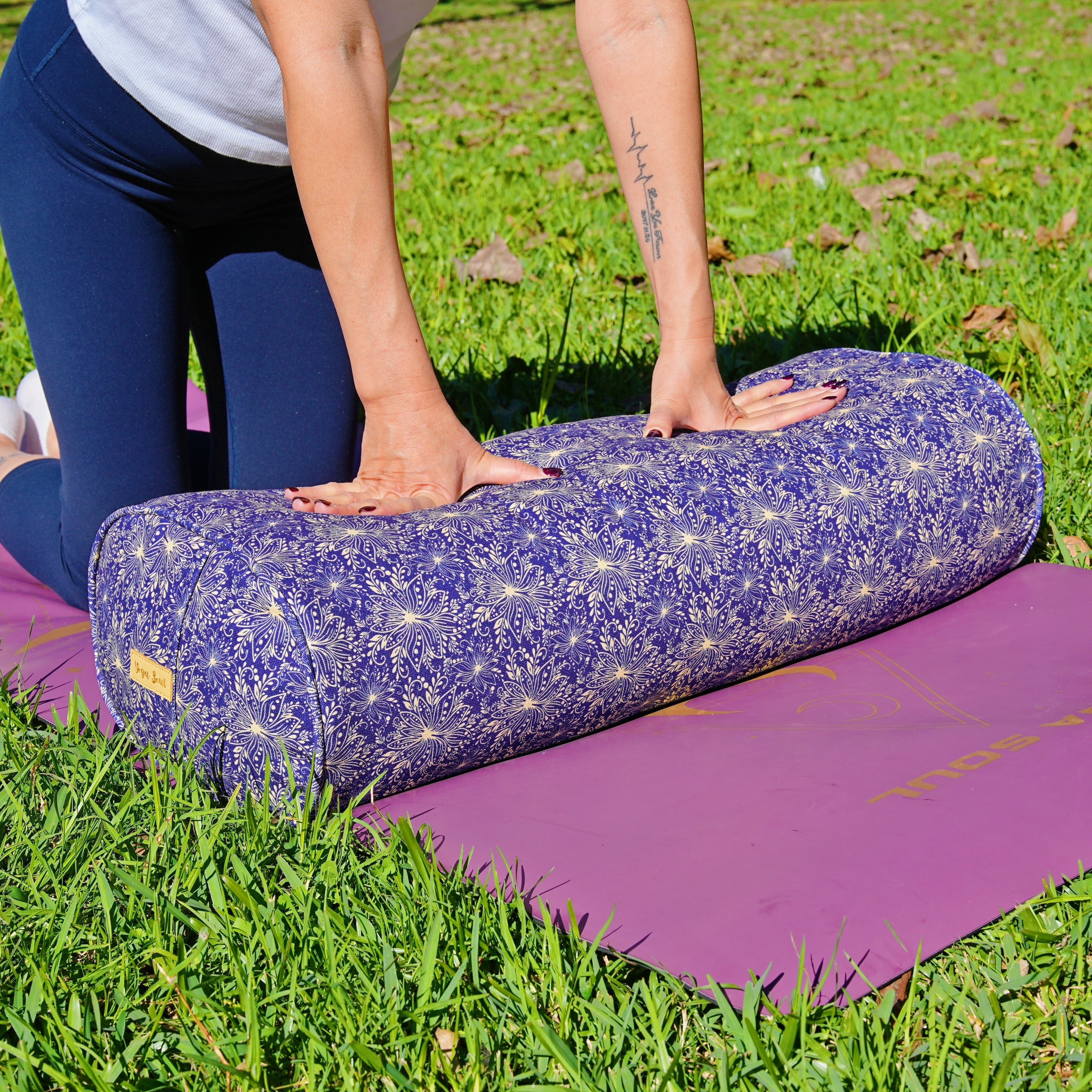 Oval Yoga Bolster | Sattva Lotus | Midnight