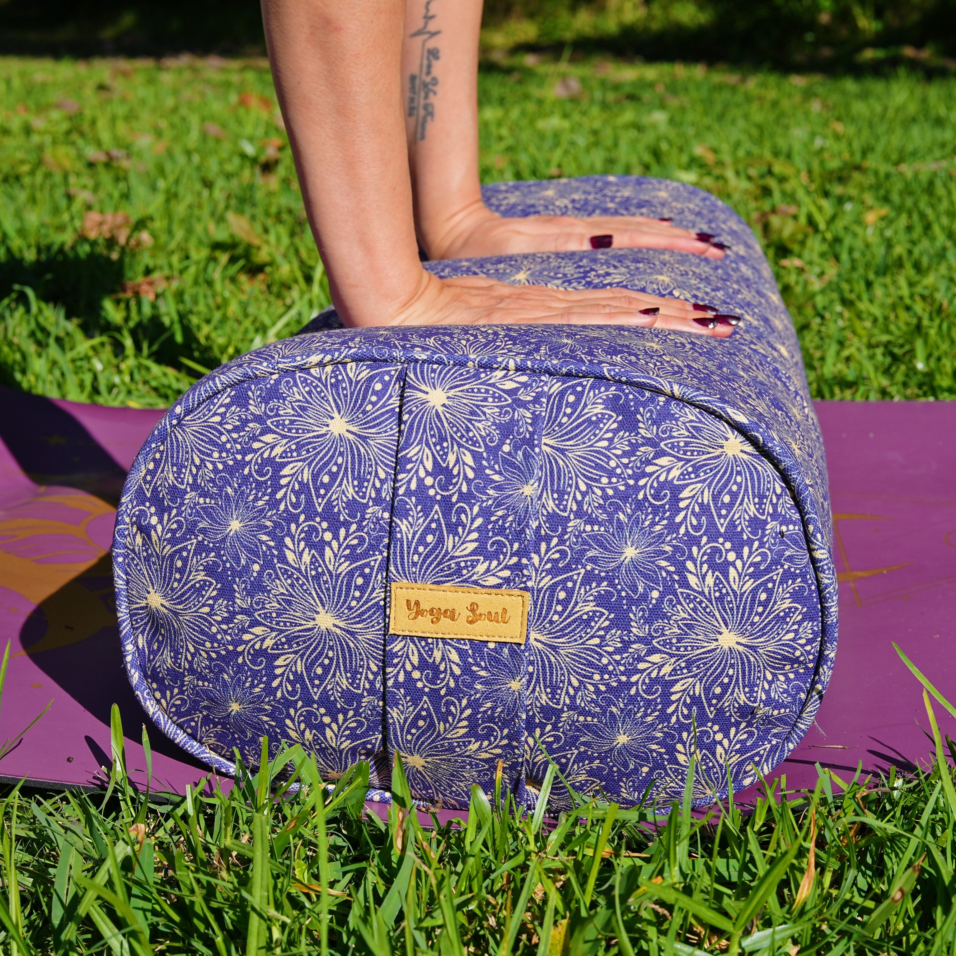 Oval Yoga Bolster | Sattva Lotus | Midnight Blue