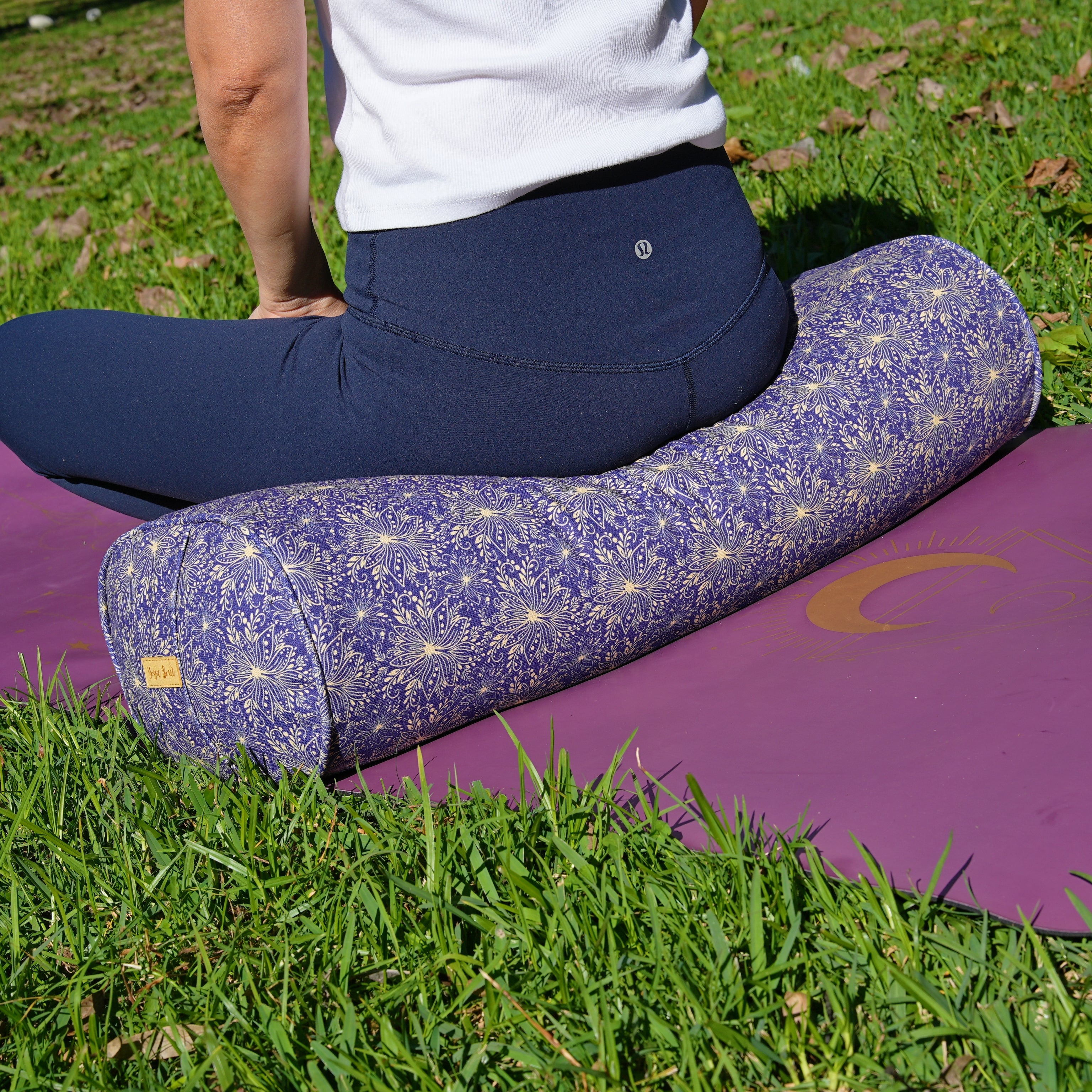 Oval Yoga Bolster | Sattva Lotus | Midnight Blue