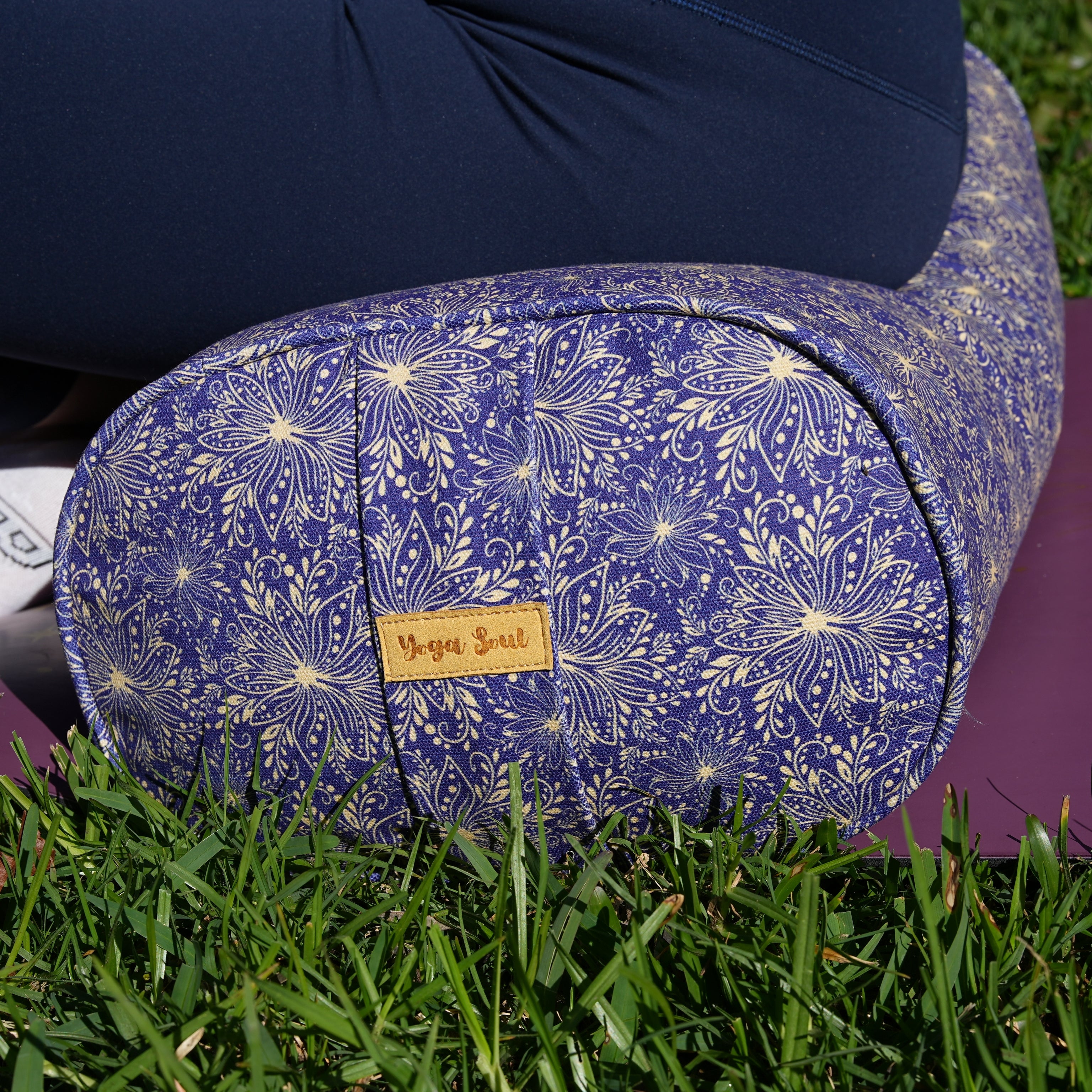 Oval Yoga Bolster | Sattva Lotus | Midnight Blue