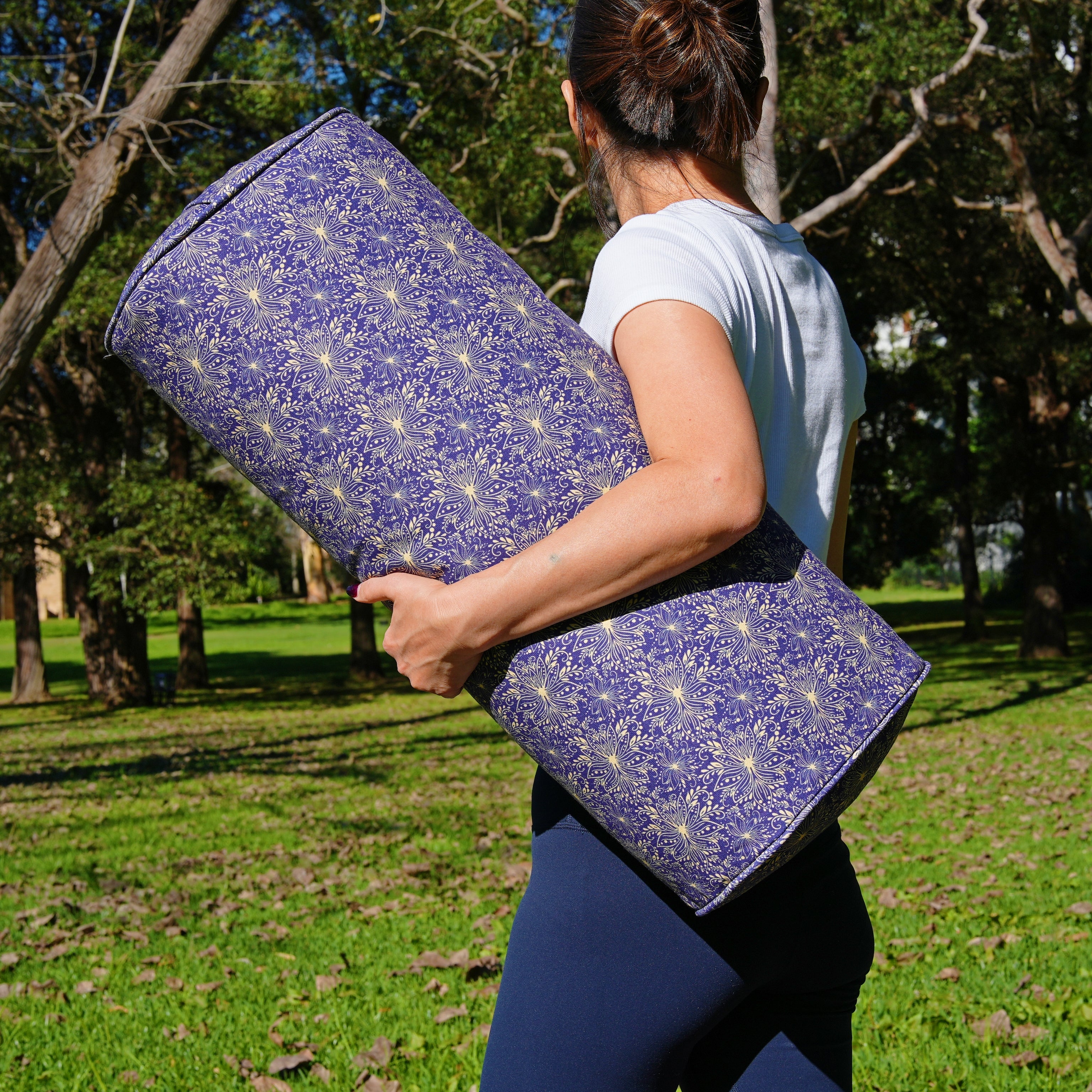 Oval Yoga Bolster | Sattva Lotus | Midnight Blue
