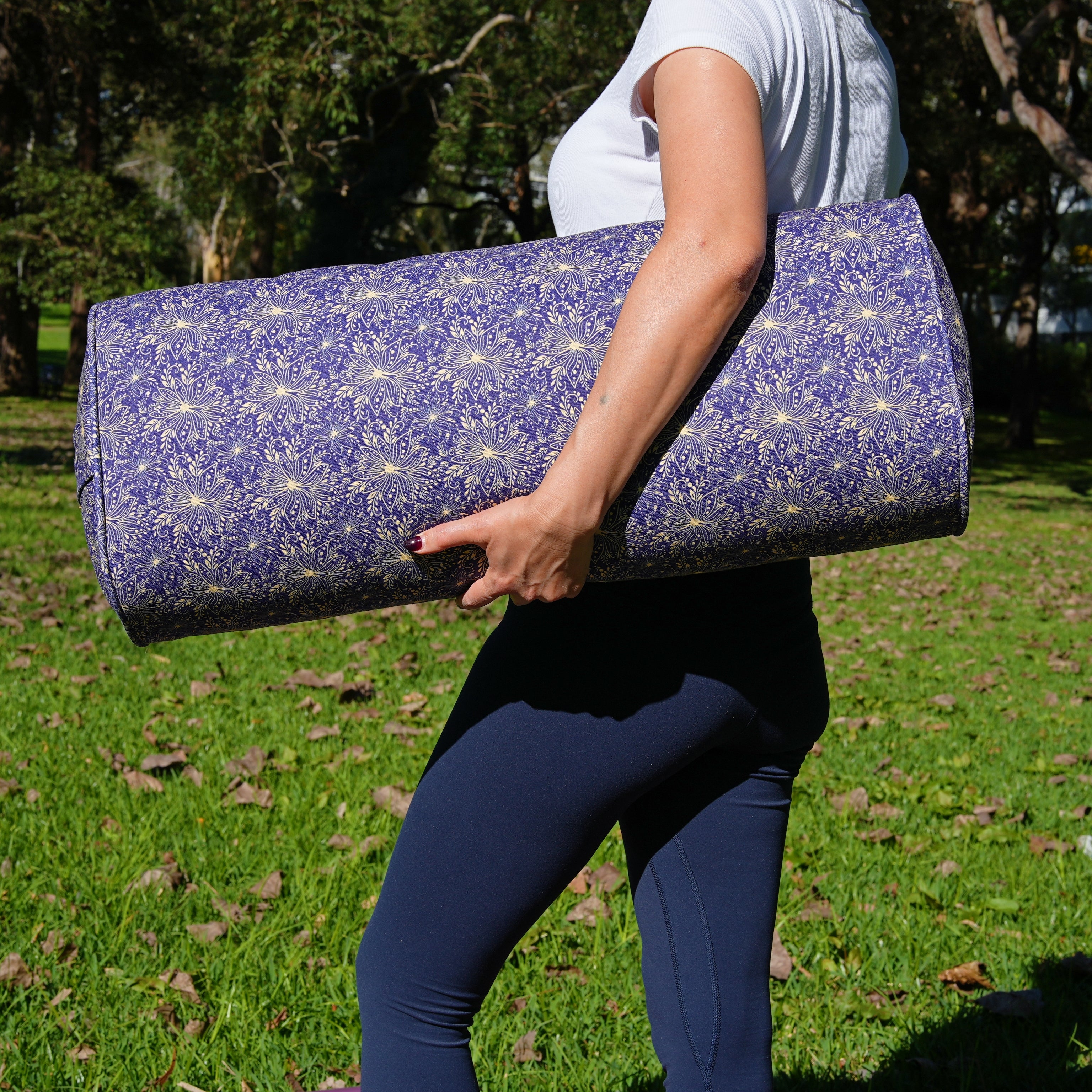 Oval Yoga Bolster | Sattva Lotus | Midnight Blue