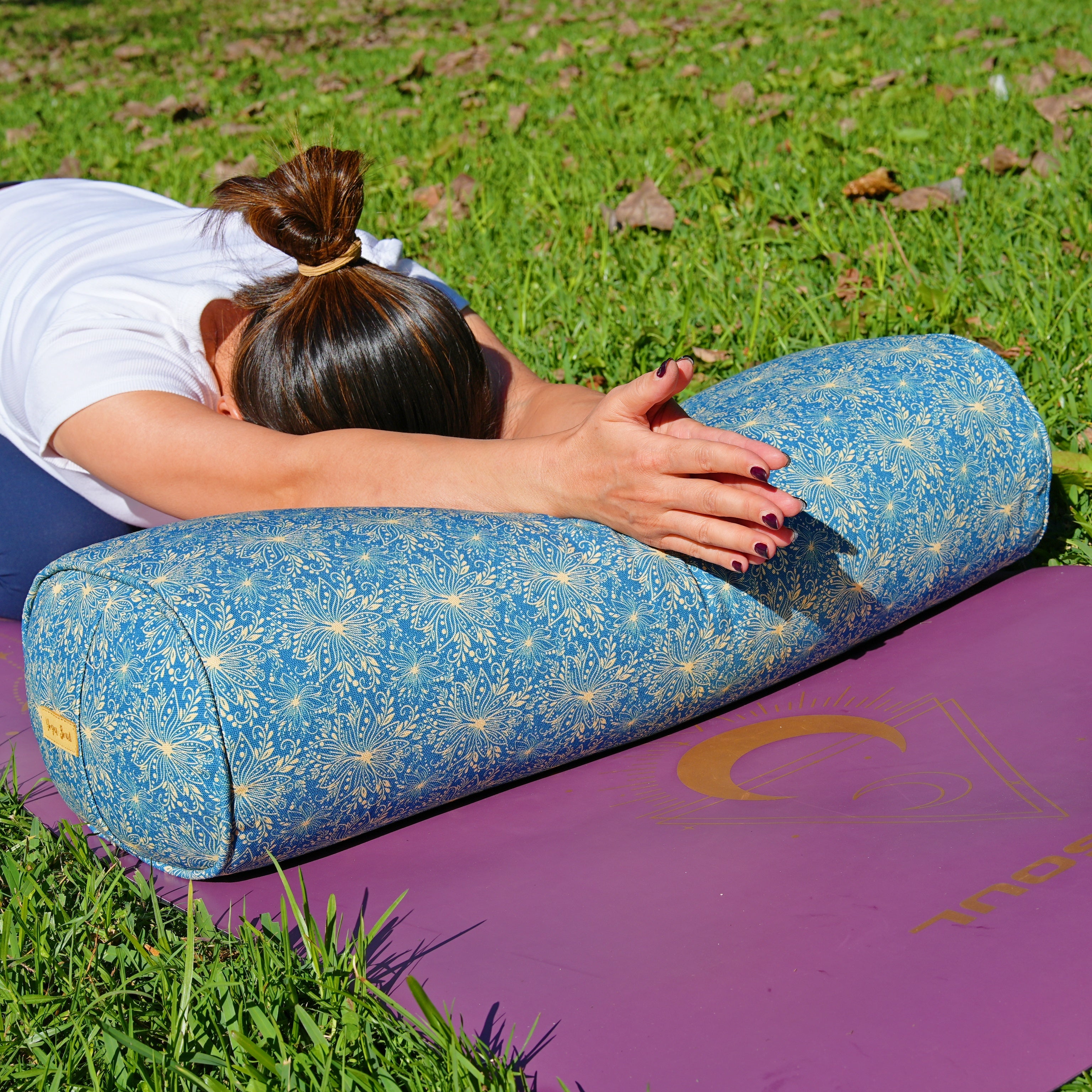 Oval Yoga Bolster | Sattva Lotus | Indigo