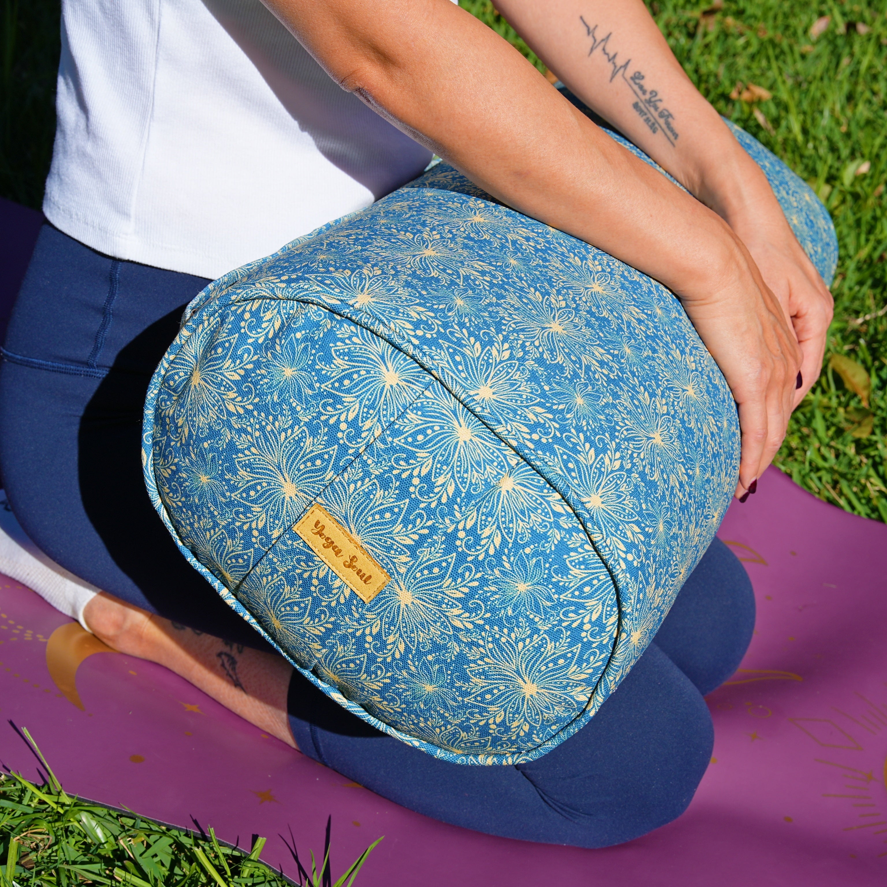Oval Yoga Bolster | Sattva Lotus | Indigo