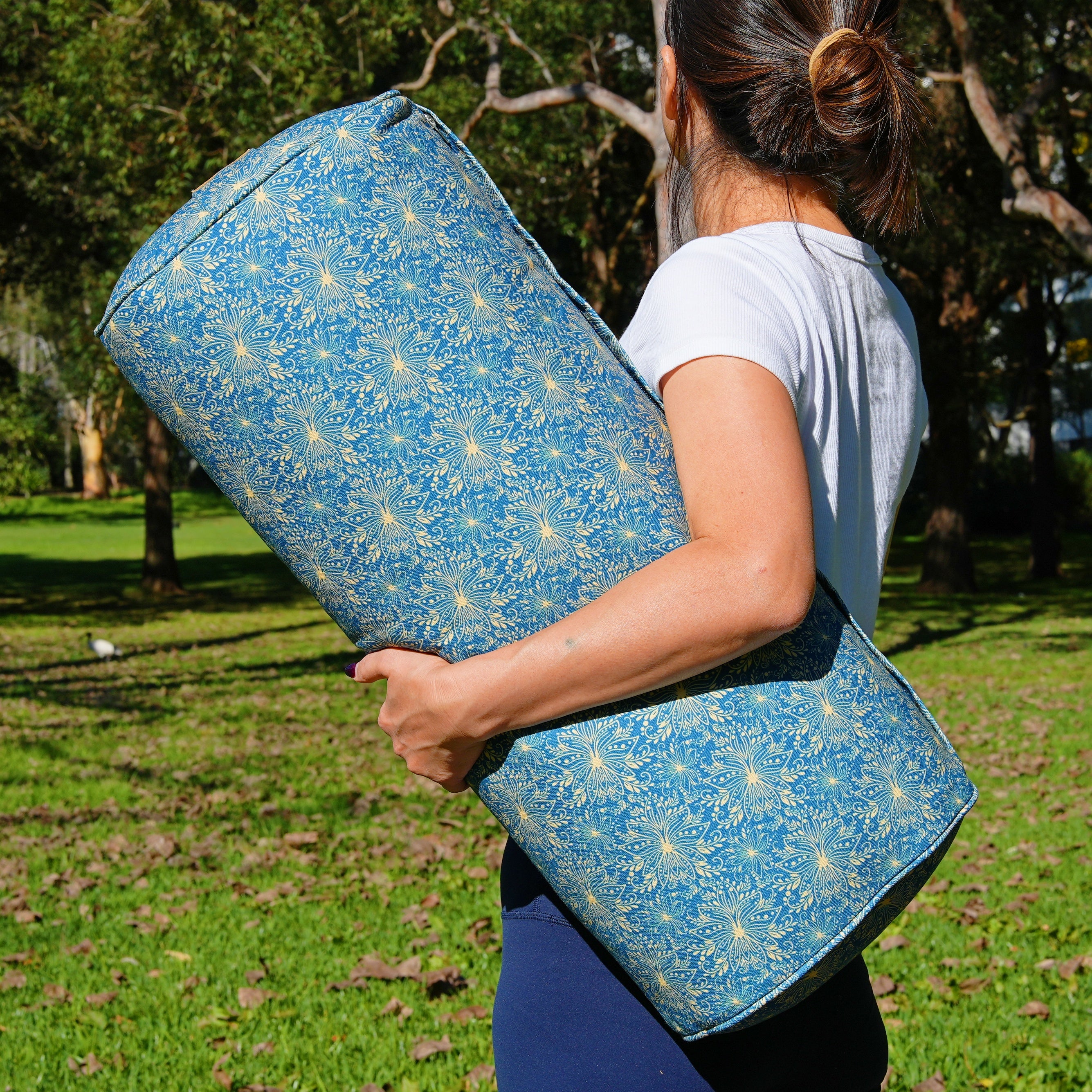 Oval Yoga Bolster | Sattva Lotus | Indigo
