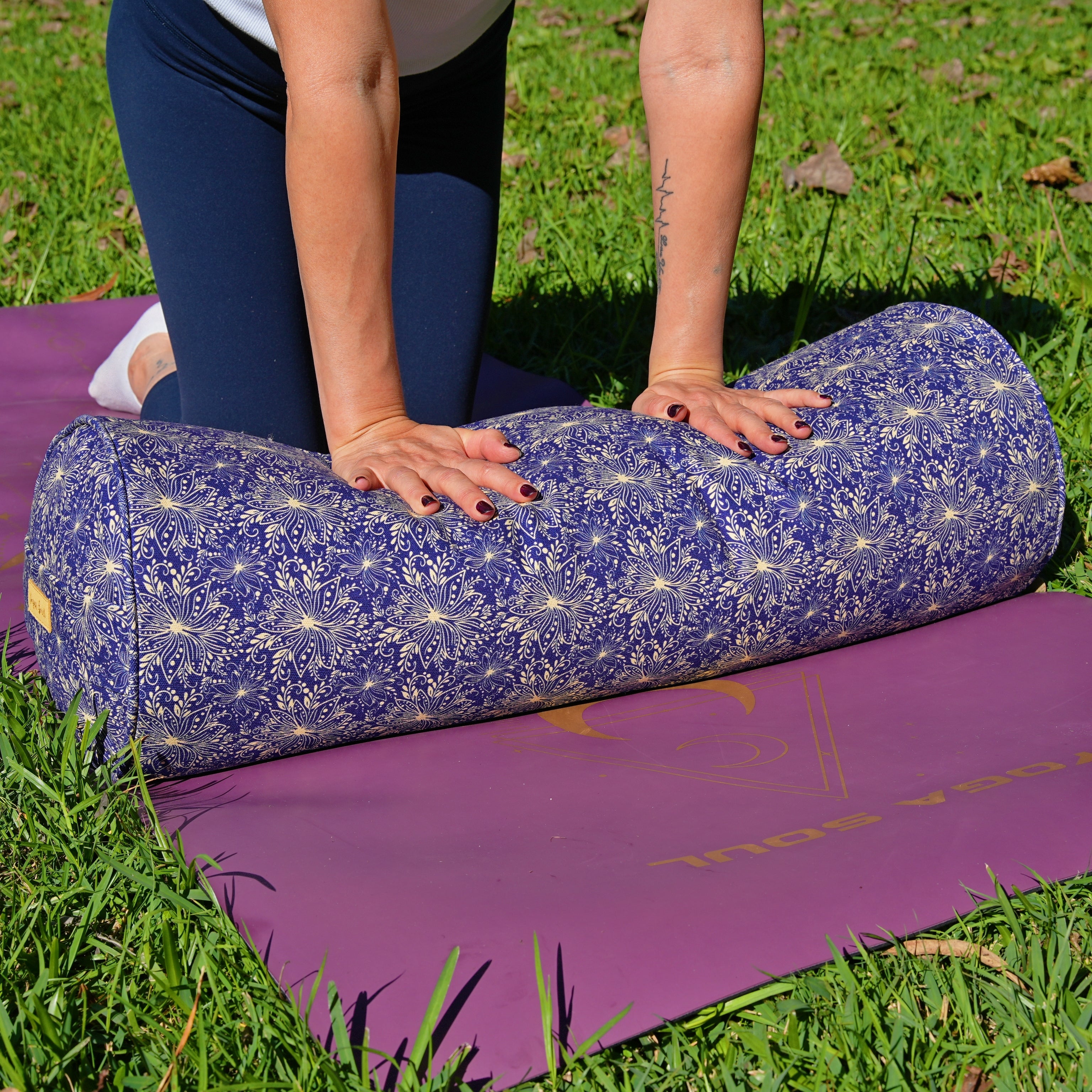 Round Yoga Bolster | Sattva Lotus | Midnight